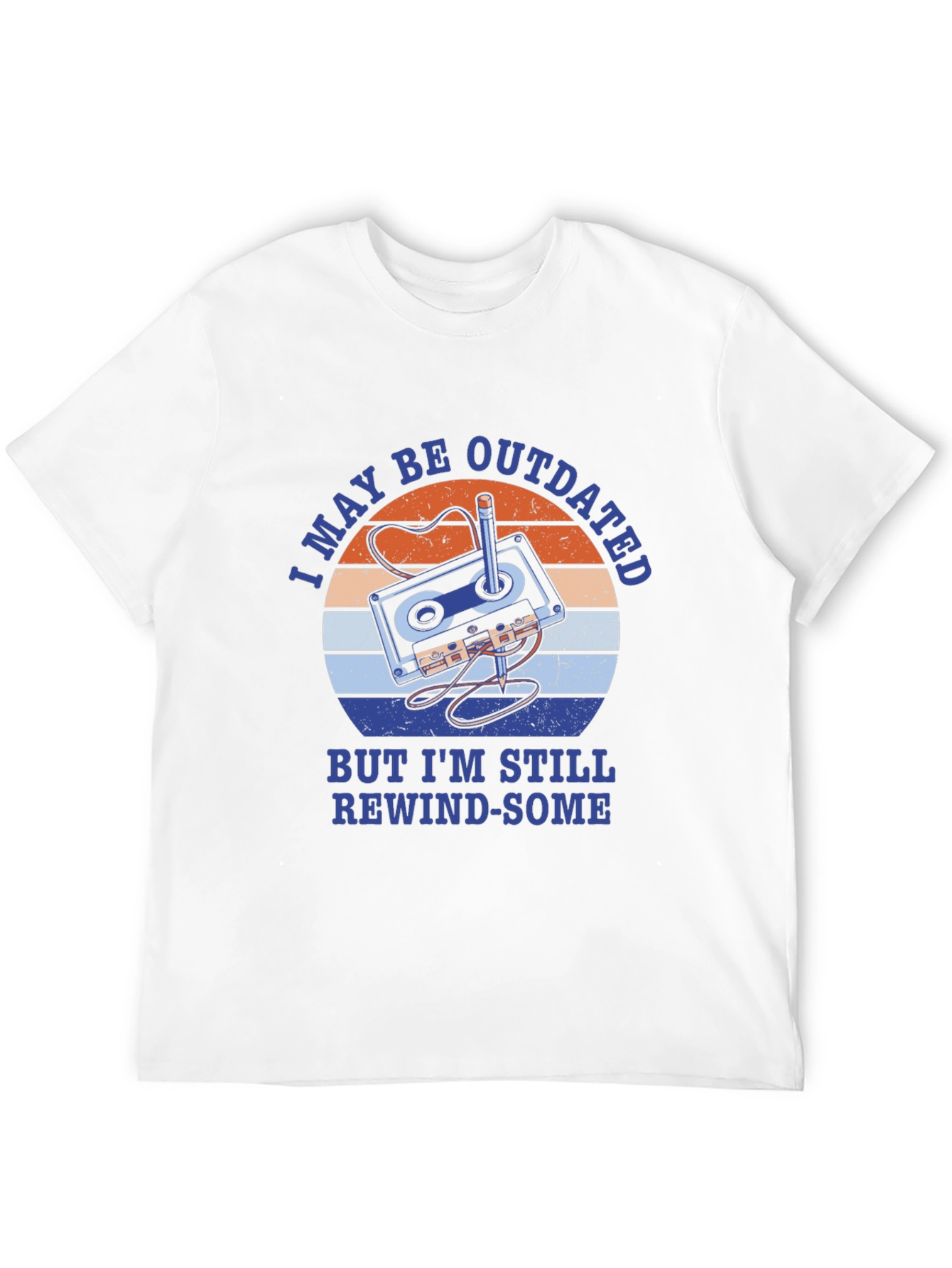 Retro Cassette Tape T-Shirt - Rewind-Some Humor Tee
