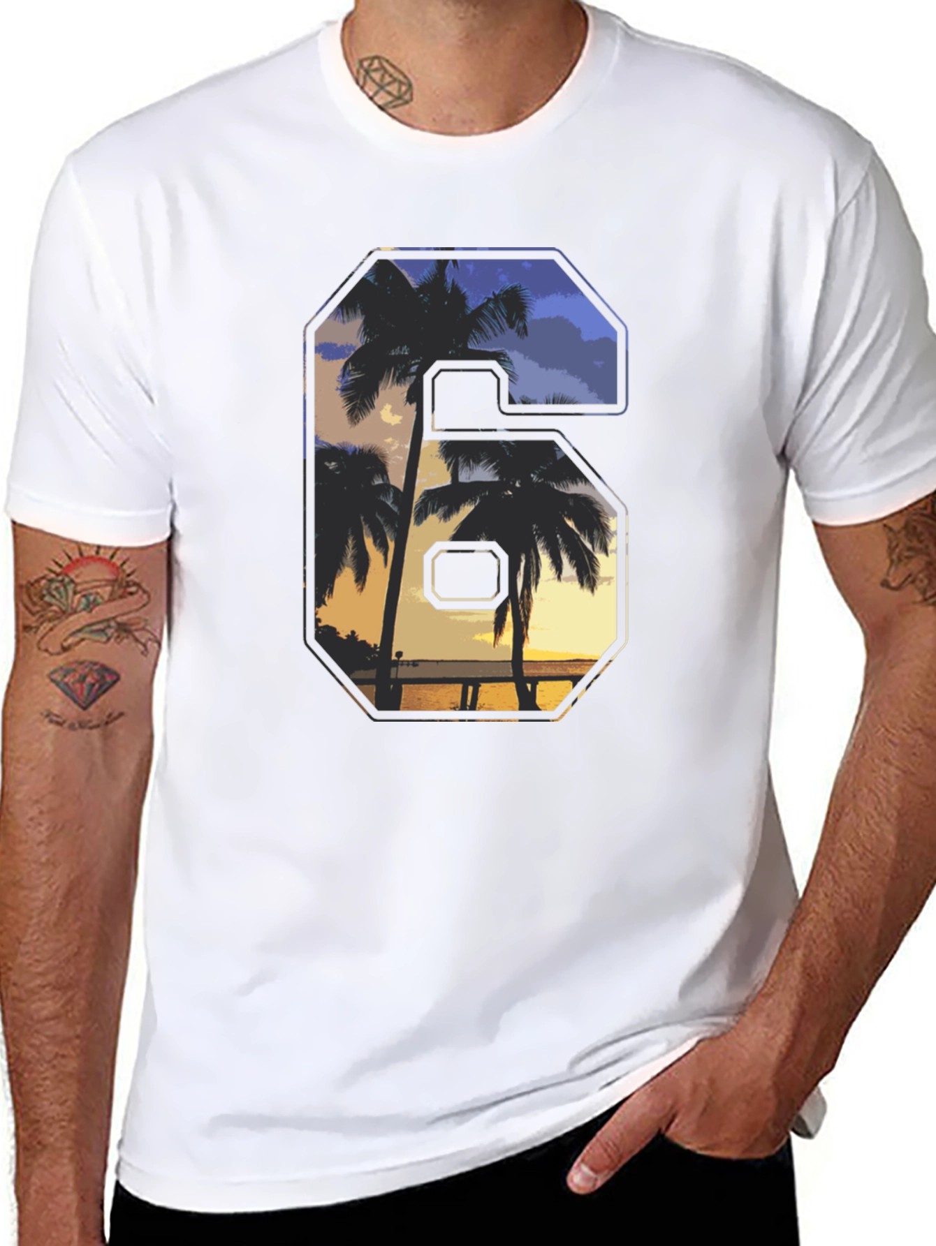 Tropical Sunset Number T-Shirt