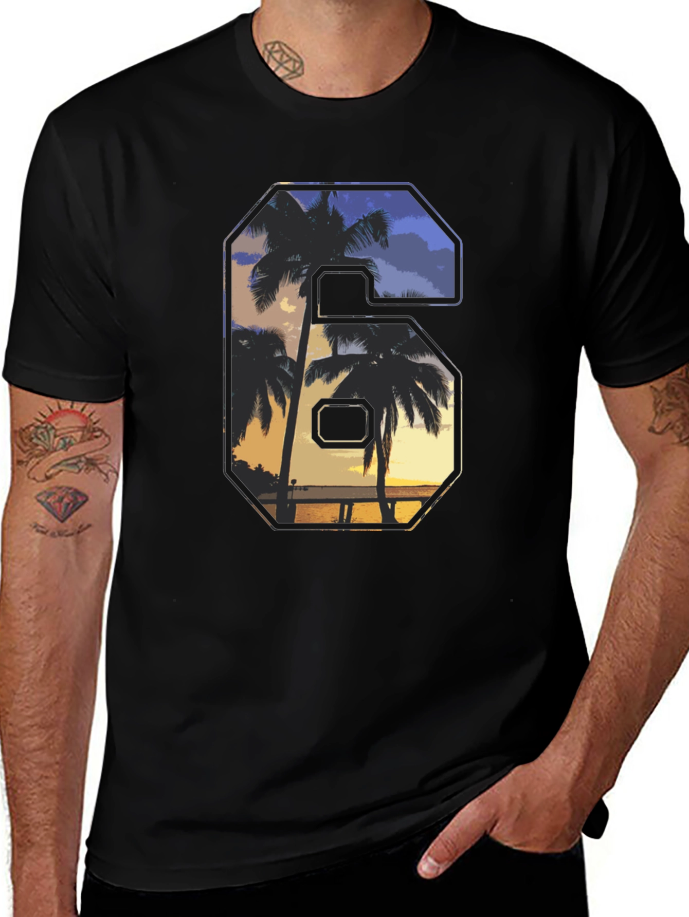 Tropical Sunset Number T-Shirt