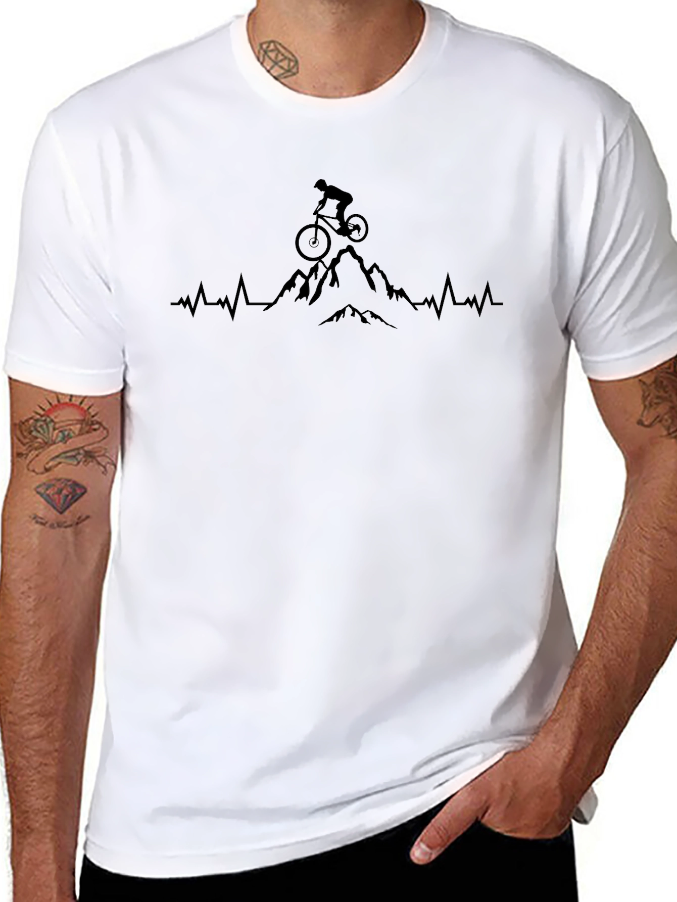 Mountain Biker Heartbeat T-Shirt - Adventure Tee