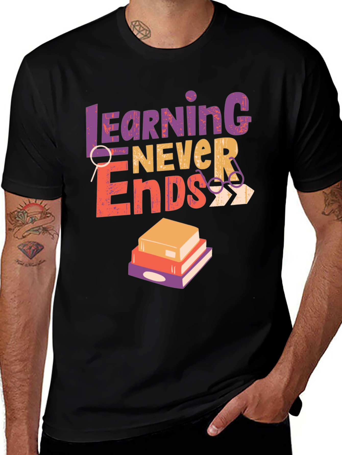 Learning Never Ends Graphic Tee
