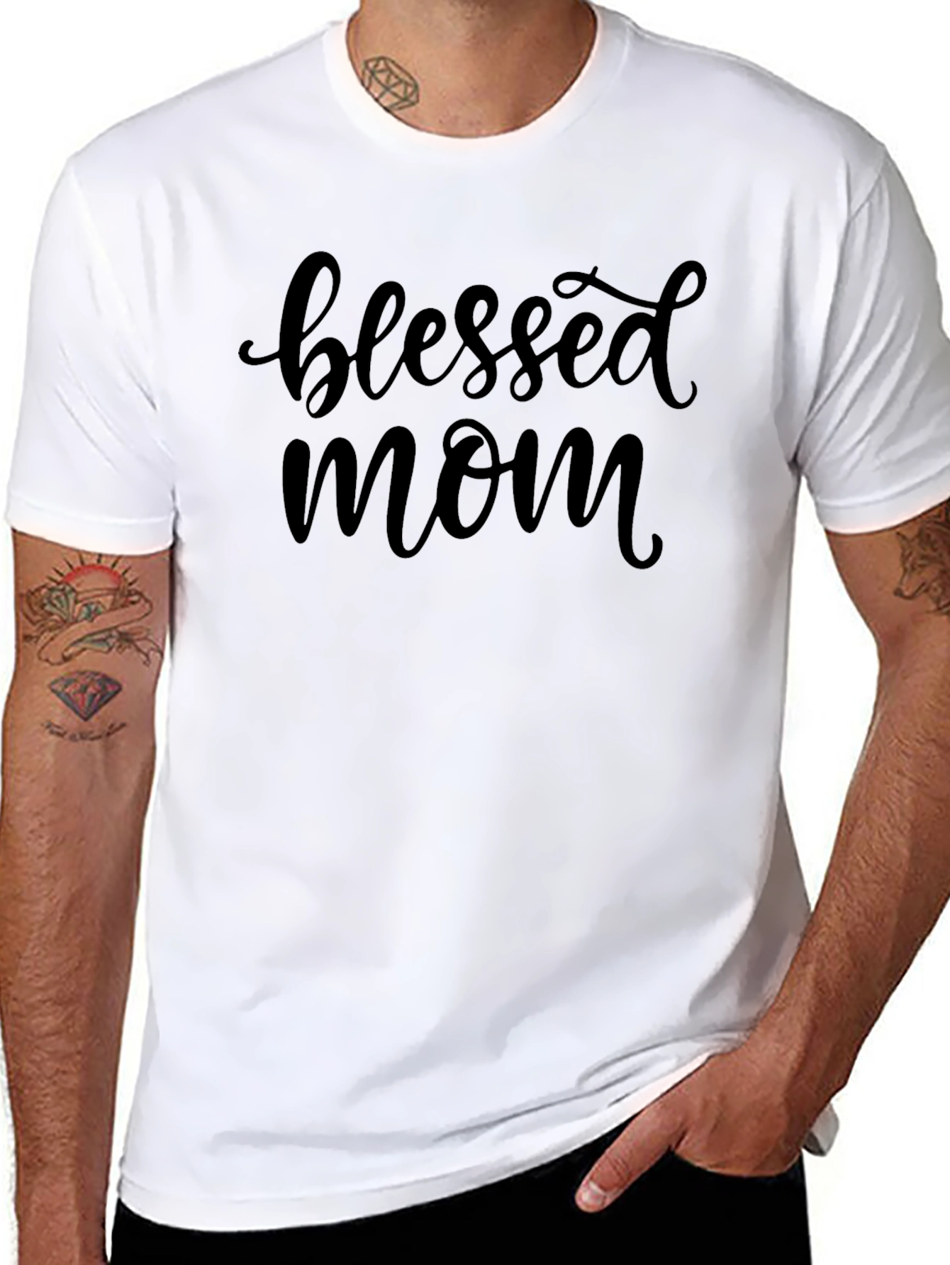 Blessed Mom Graphic Tee - Black T-Shirt