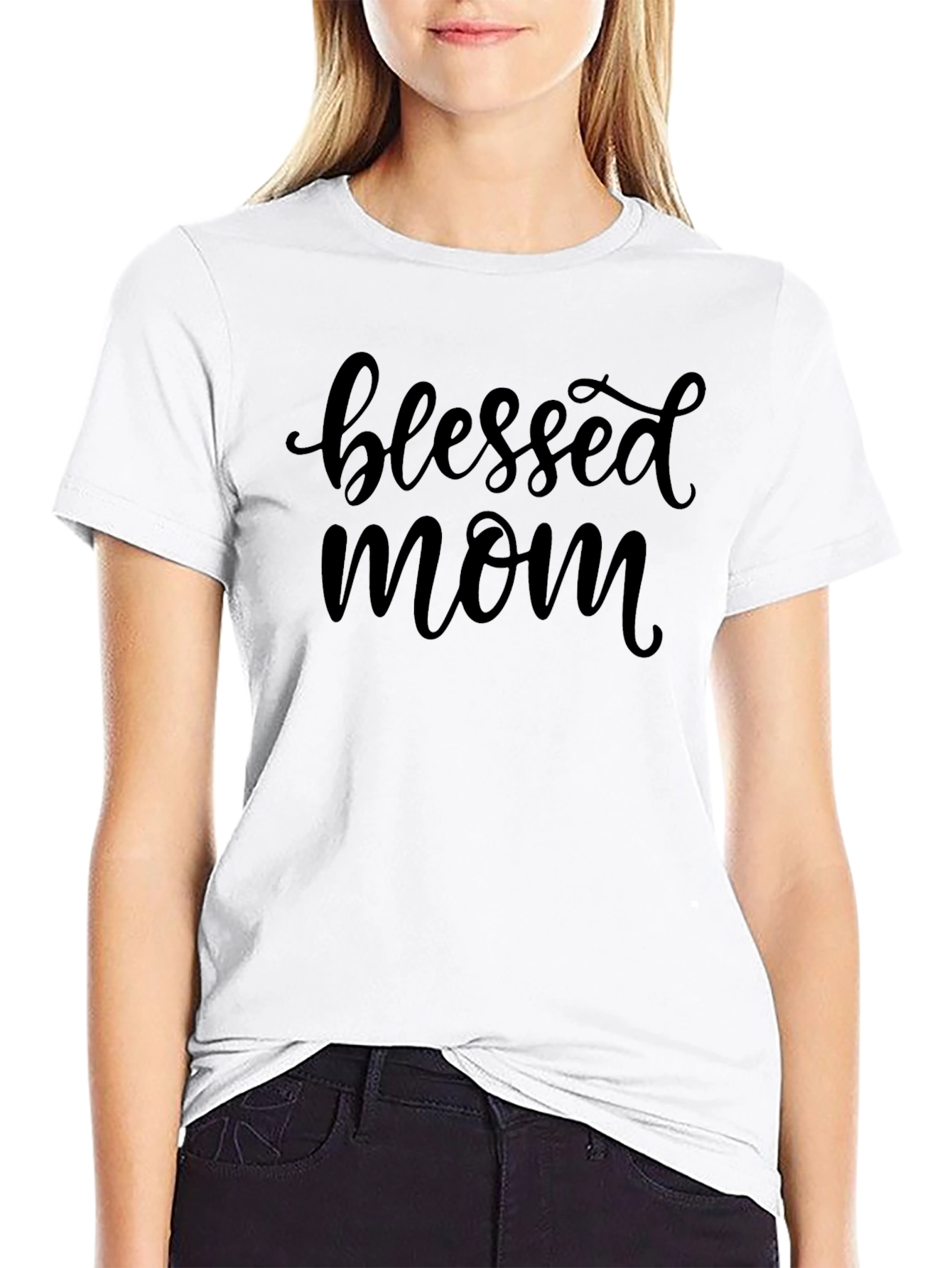 Blessed Mom Graphic Tee - Black T-Shirt