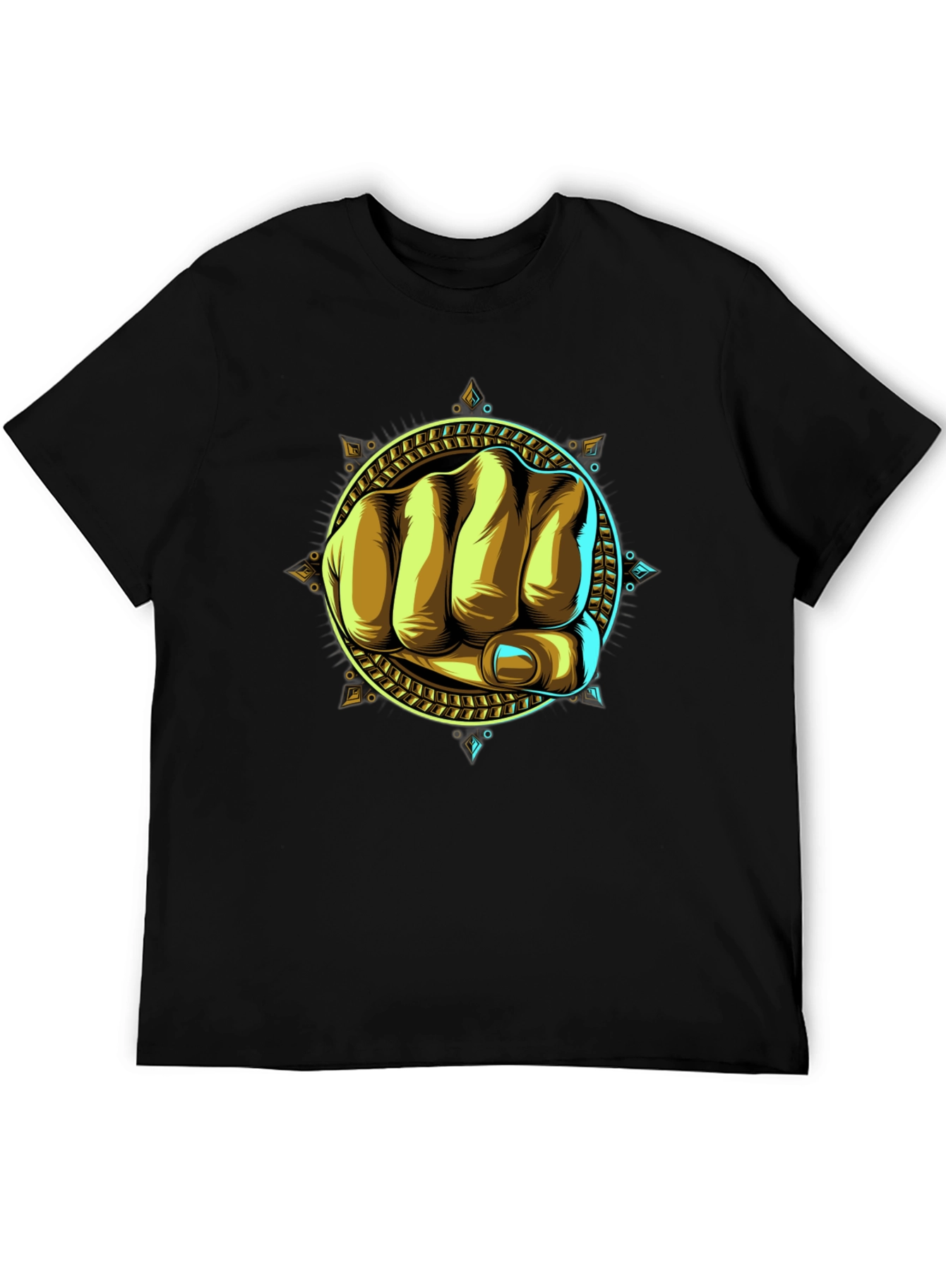 Fist Graphic Print Black T-Shirt