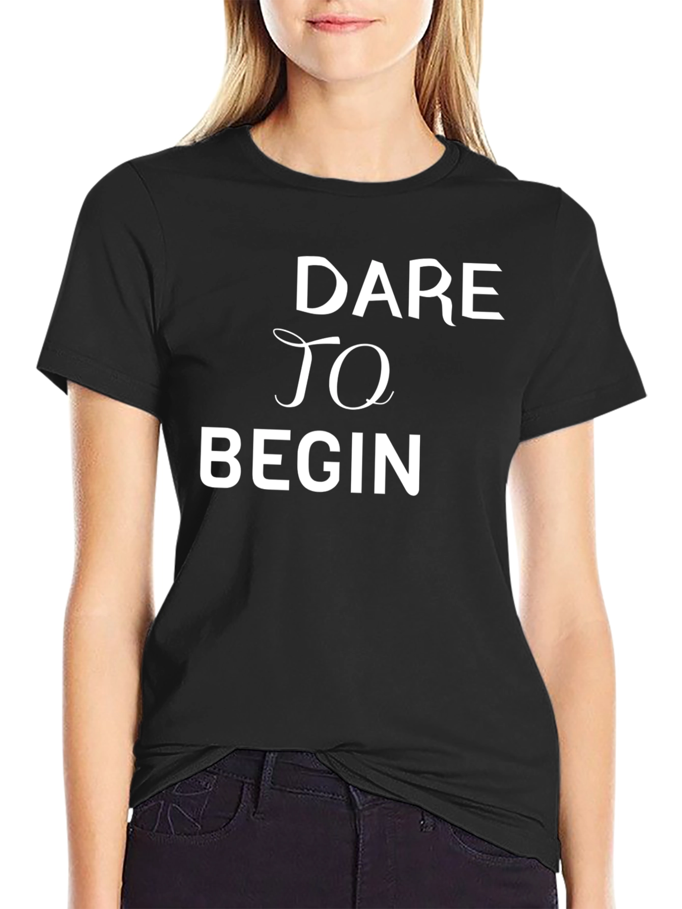 Dare to Begin Black Graphic Tee