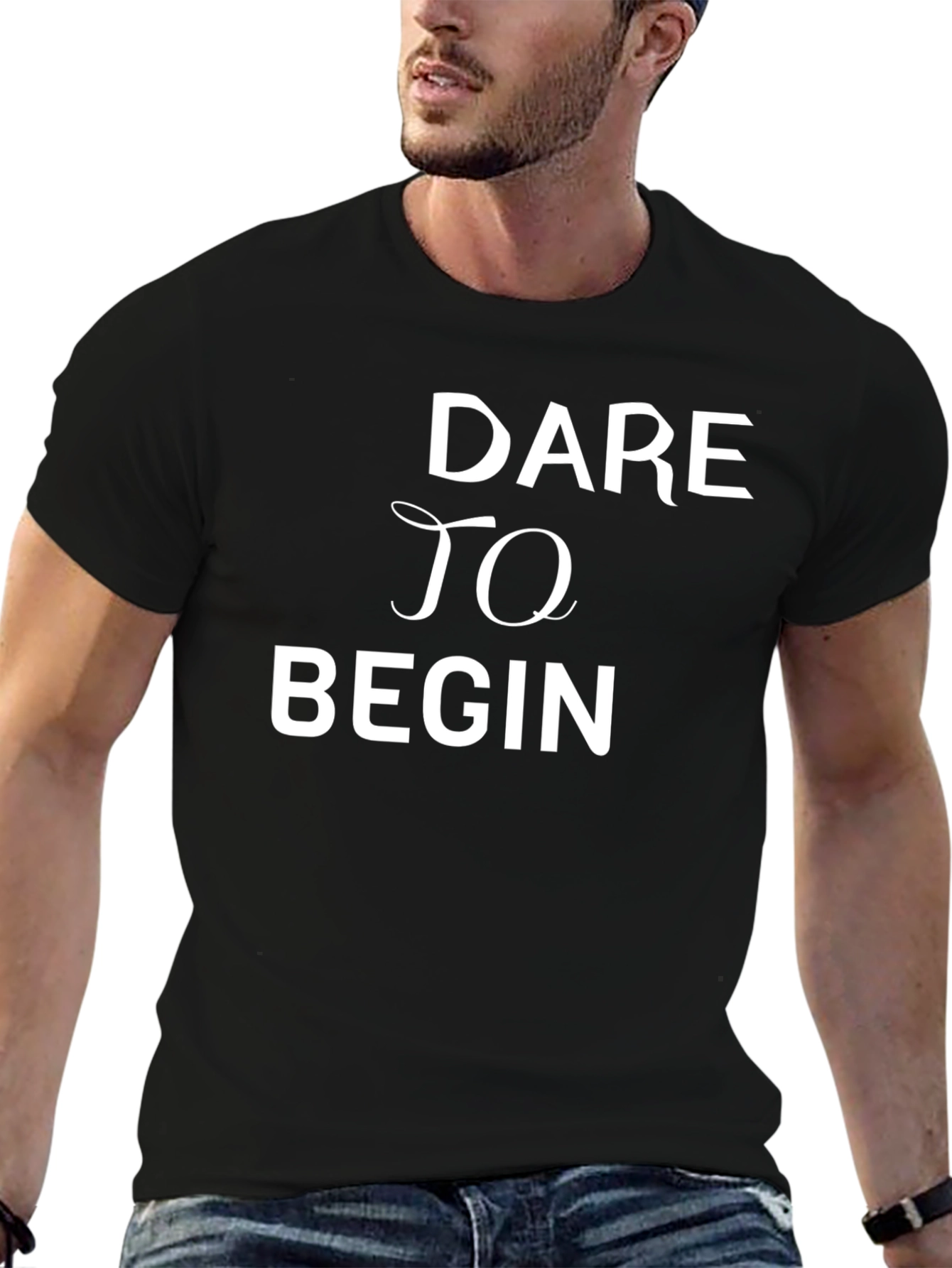 Dare to Begin Black Graphic Tee