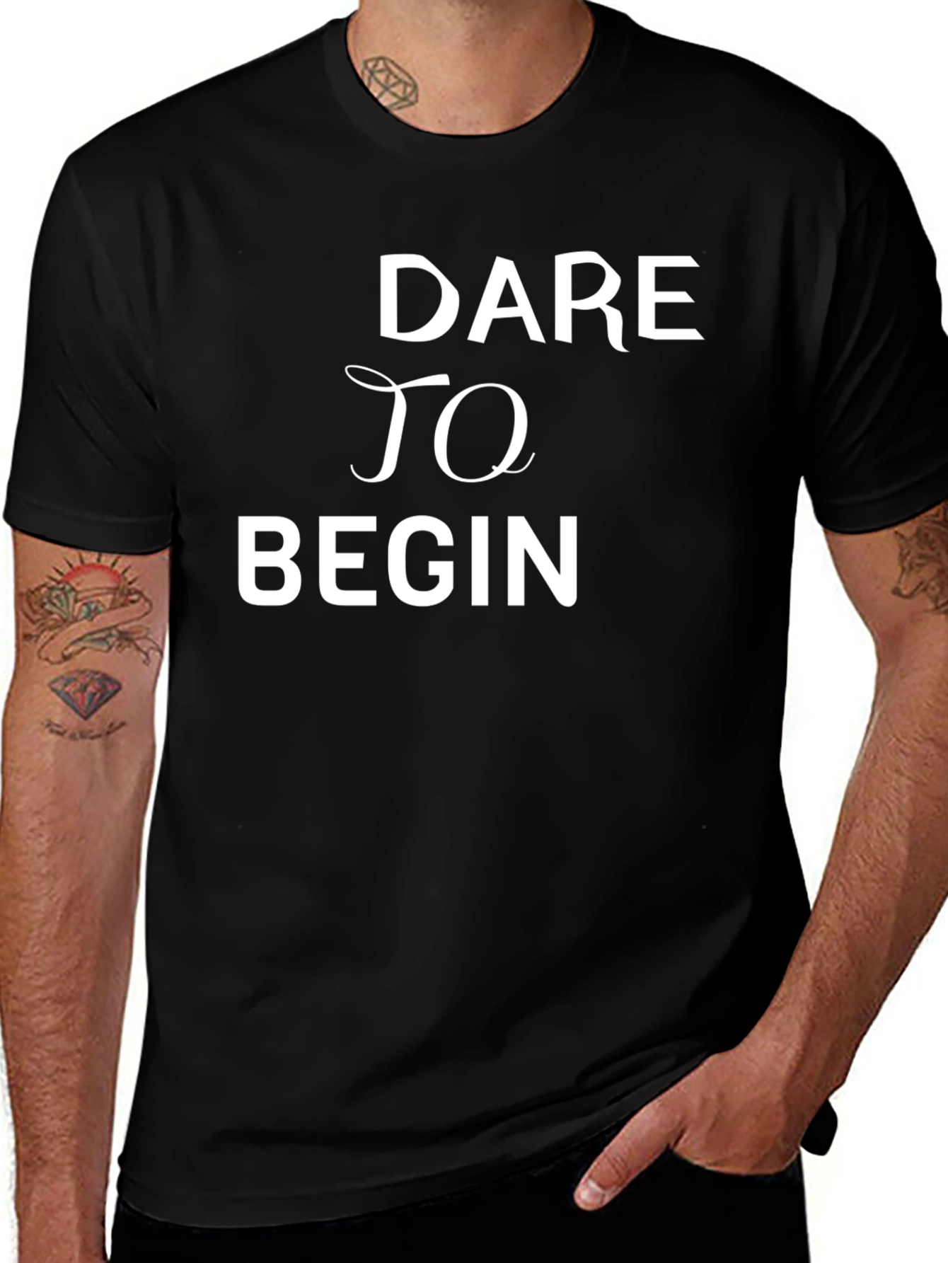 Dare to Begin Black Graphic Tee