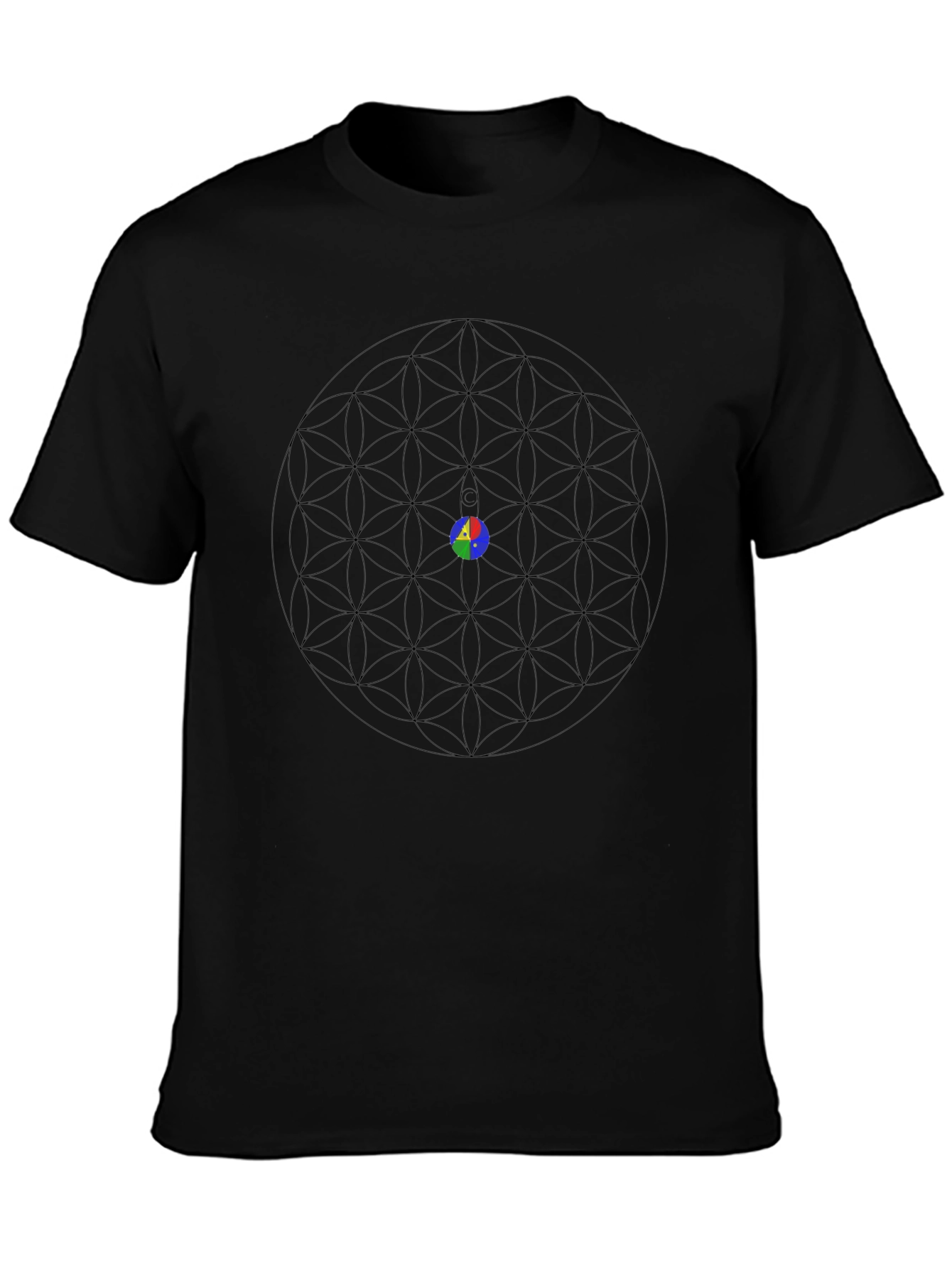 Geometric Pattern T-Shirt: Flower of Life Design