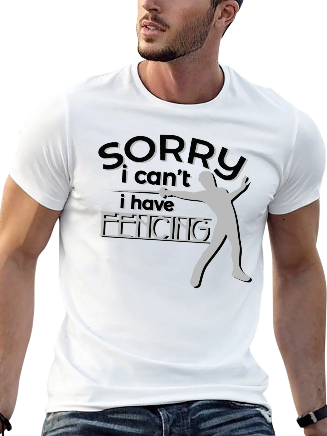 Fencing T-Shirt Sorry I Have Fencing Design