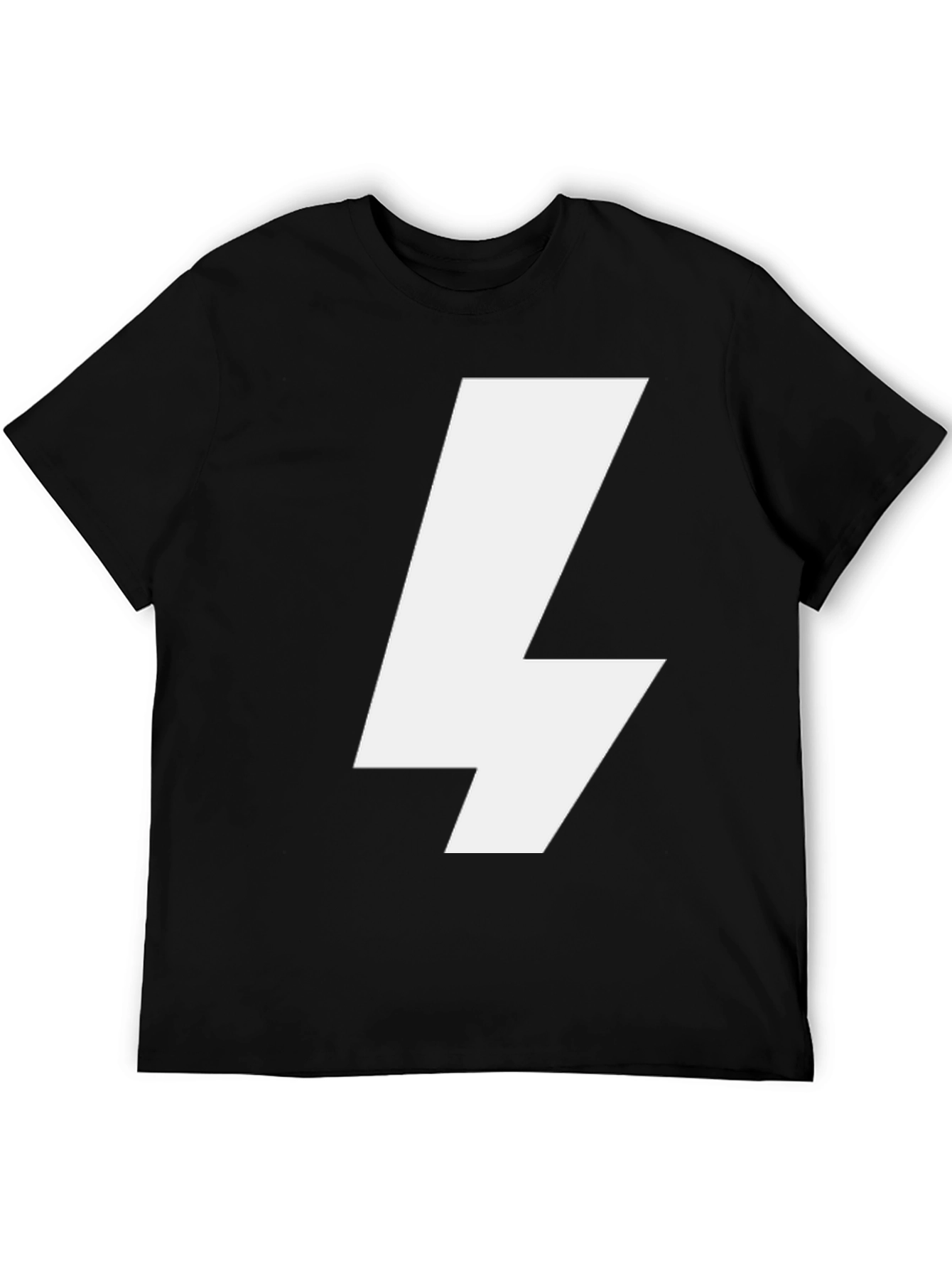 Bold Lightning Bolt Graphic Tee - Black