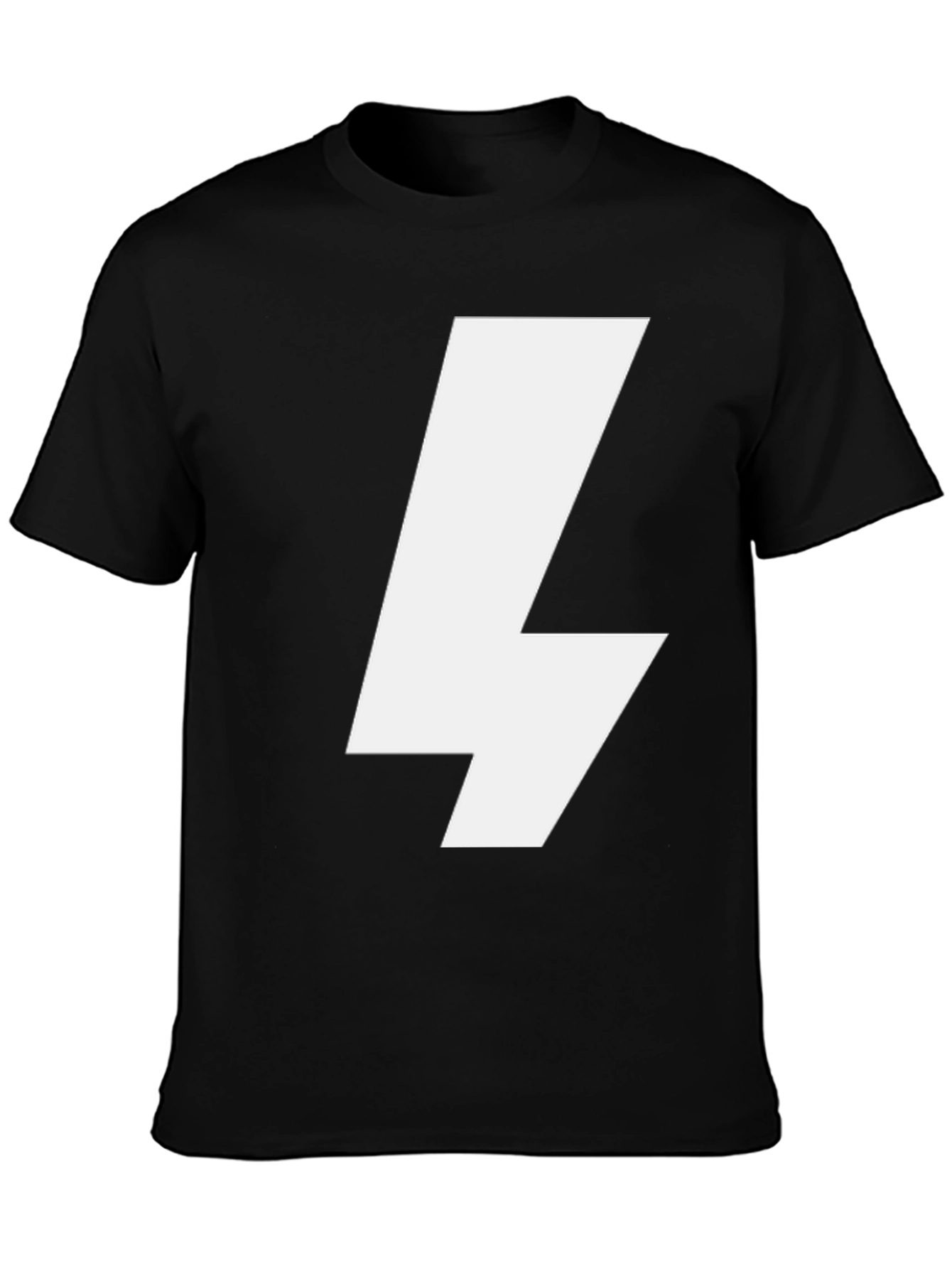 Bold Lightning Bolt Graphic Tee - Black