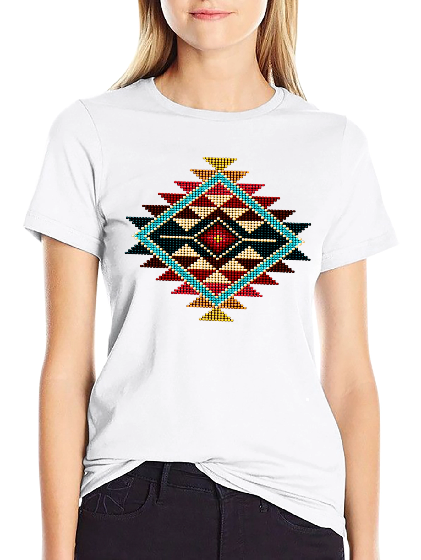 Geometric Diamond Print Tee