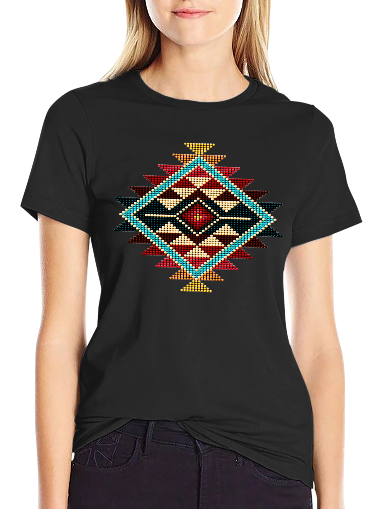 Geometric Diamond Print Tee