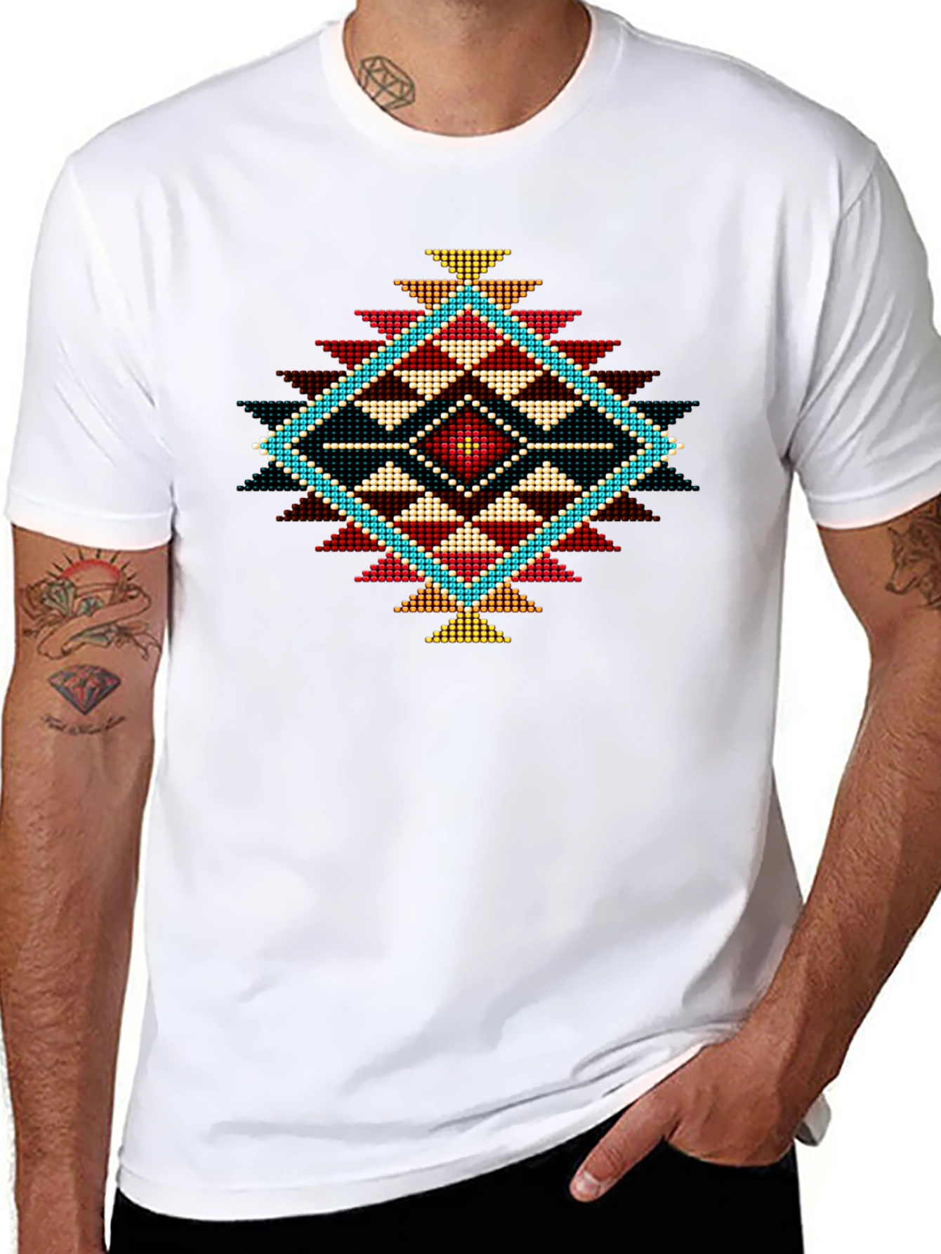Geometric Diamond Print Tee