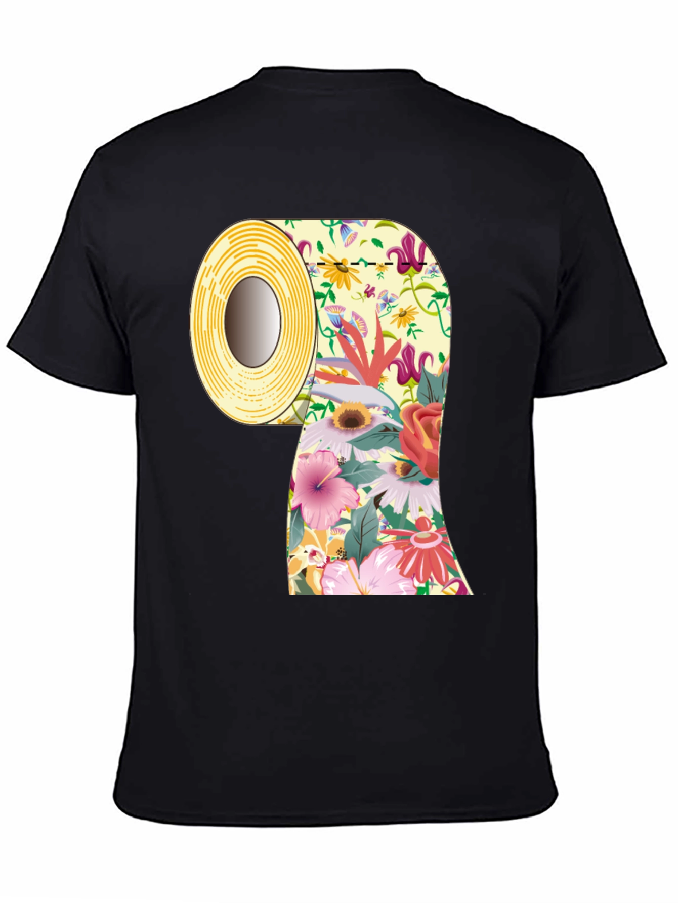 Floral Toilet Paper Roll Graphic T-Shirt