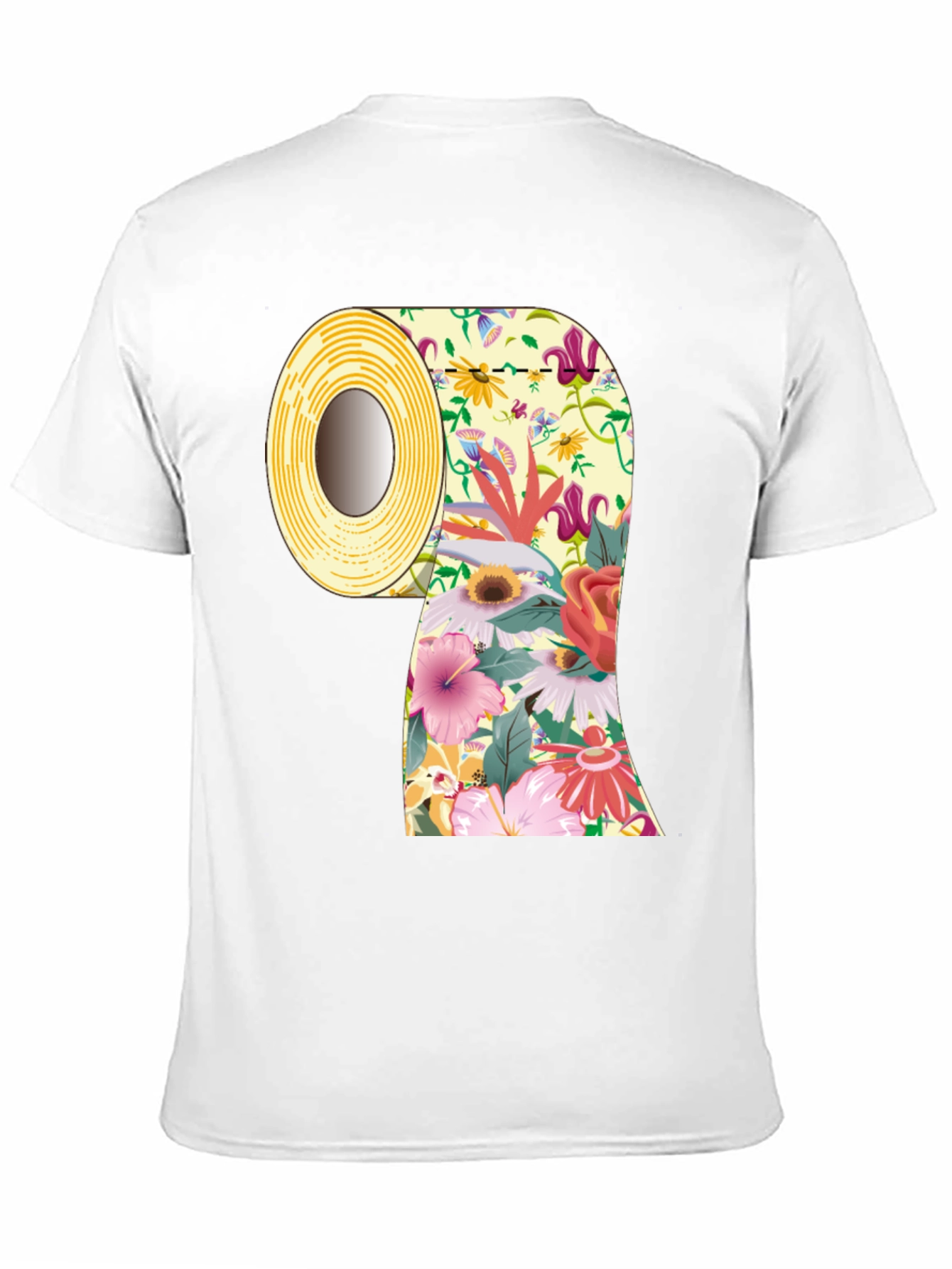 Floral Toilet Paper Roll Graphic T-Shirt