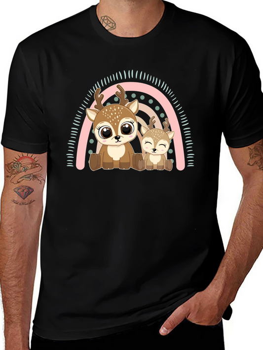 Cute Deer Rainbow Graphic Tee
