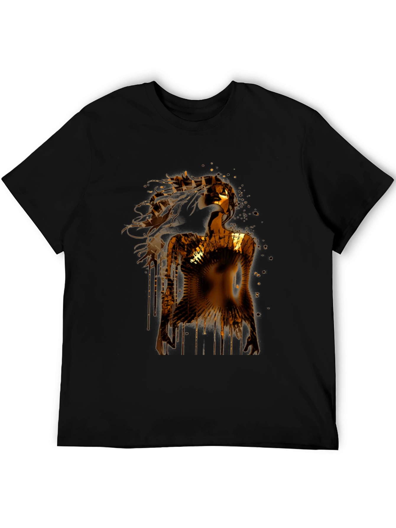 Golden Woman Graphic Black T-Shirt