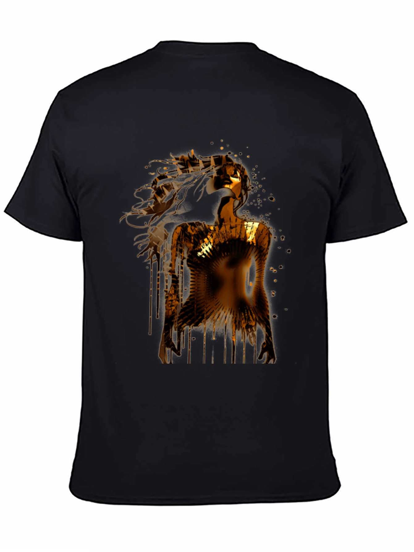 Golden Woman Graphic Black T-Shirt