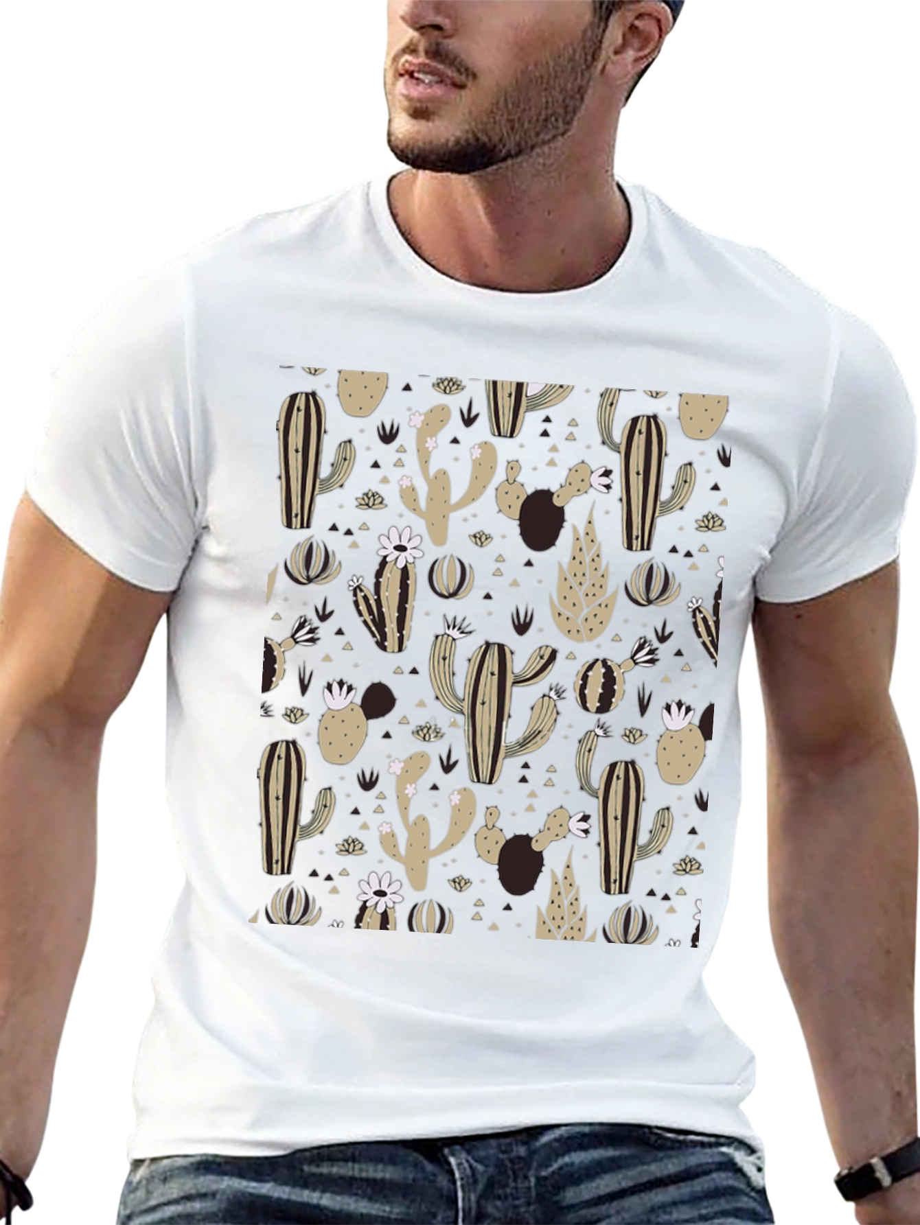 Cactus Print T-Shirt - Desert Style