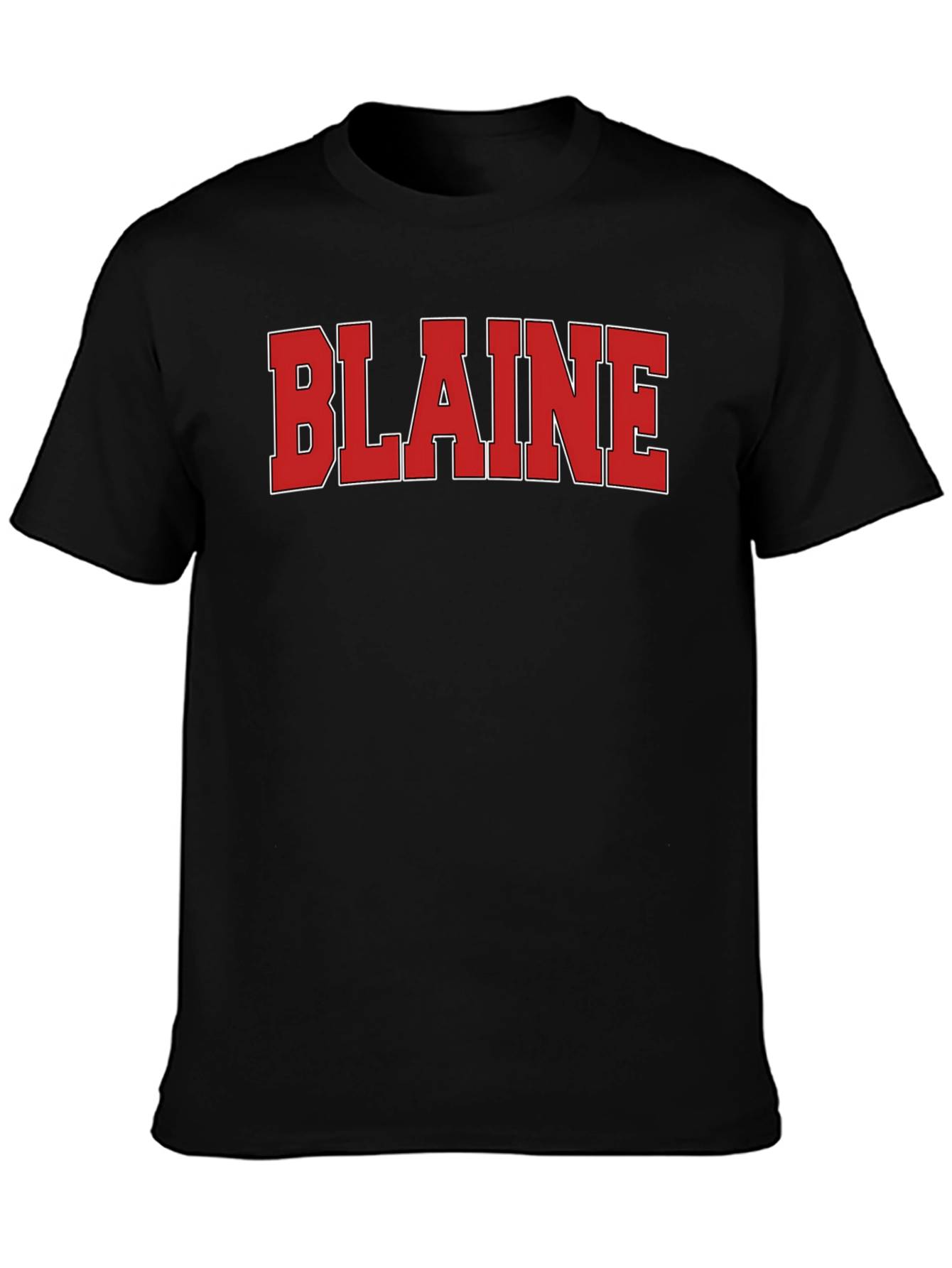 Blaine T-Shirt - Bold Red Lettering on Black