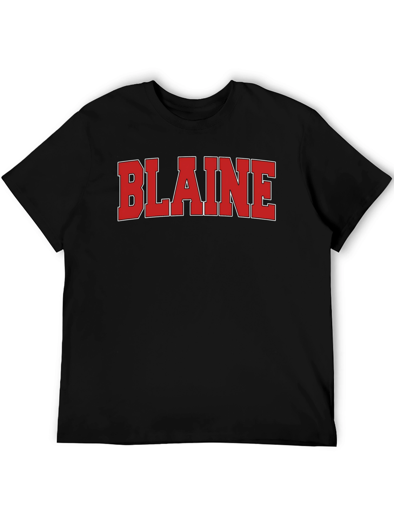 Blaine T-Shirt - Bold Red Lettering on Black