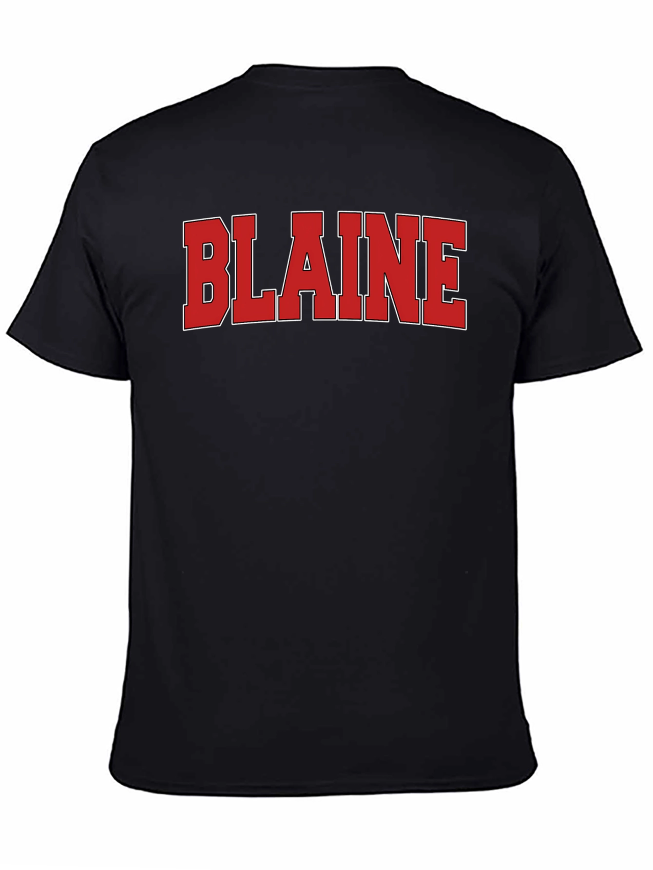 Blaine T-Shirt - Bold Red Lettering on Black