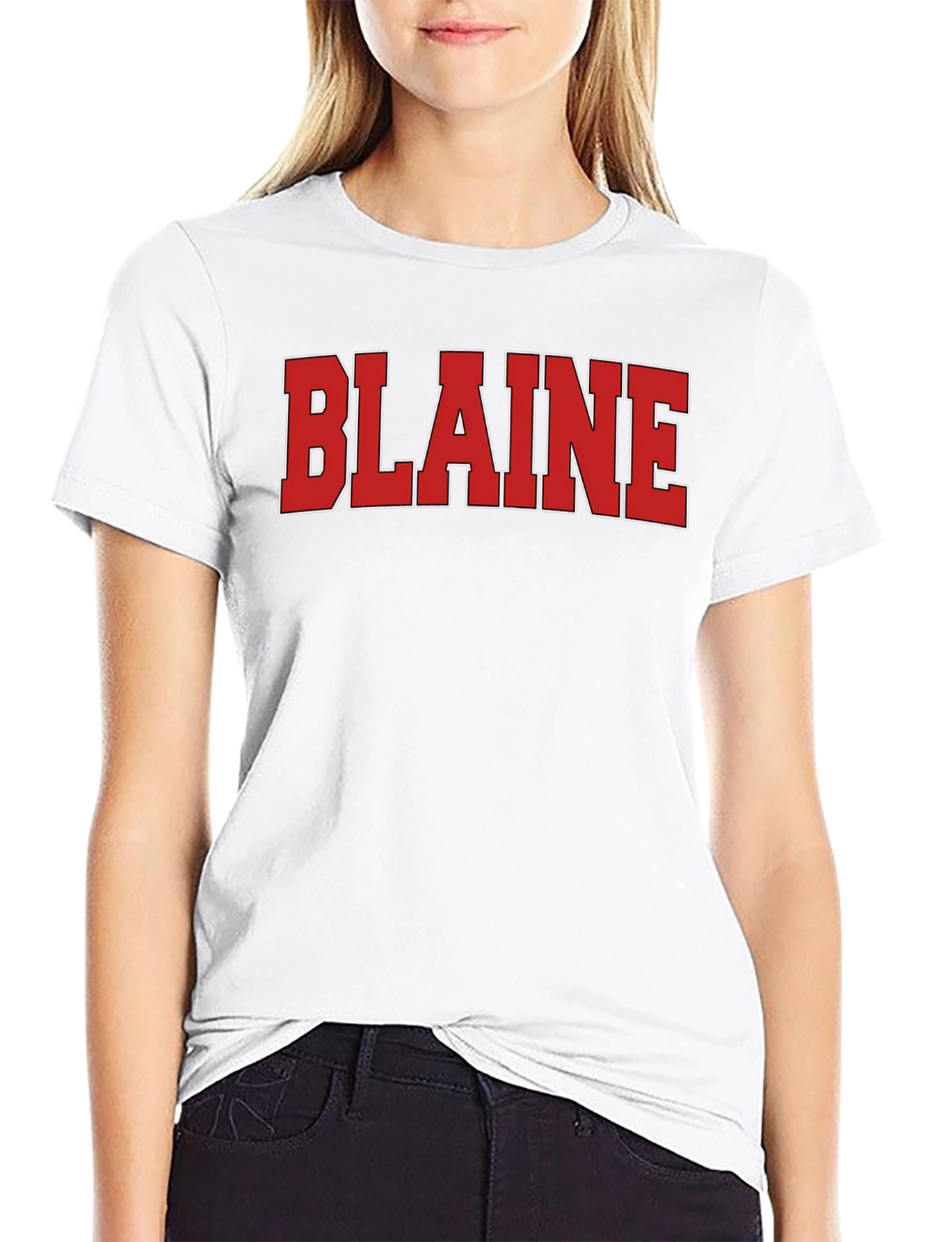 Blaine T-Shirt - Bold Red Lettering on Black