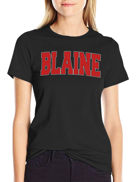 Blaine T-Shirt - Bold Red Lettering on Black