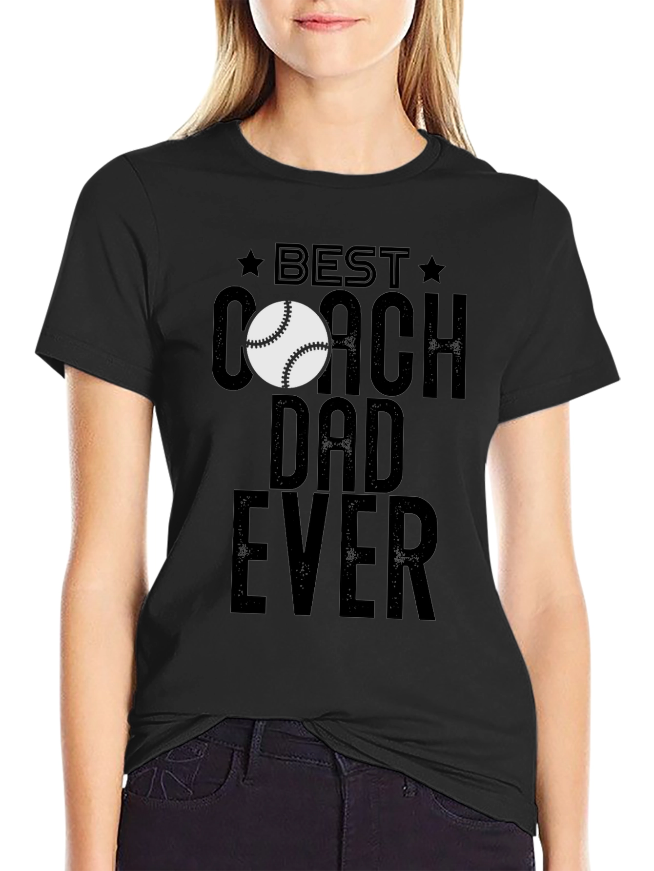 Best Coach Dad Ever T-Shirt Baseball Lover Fathers Day