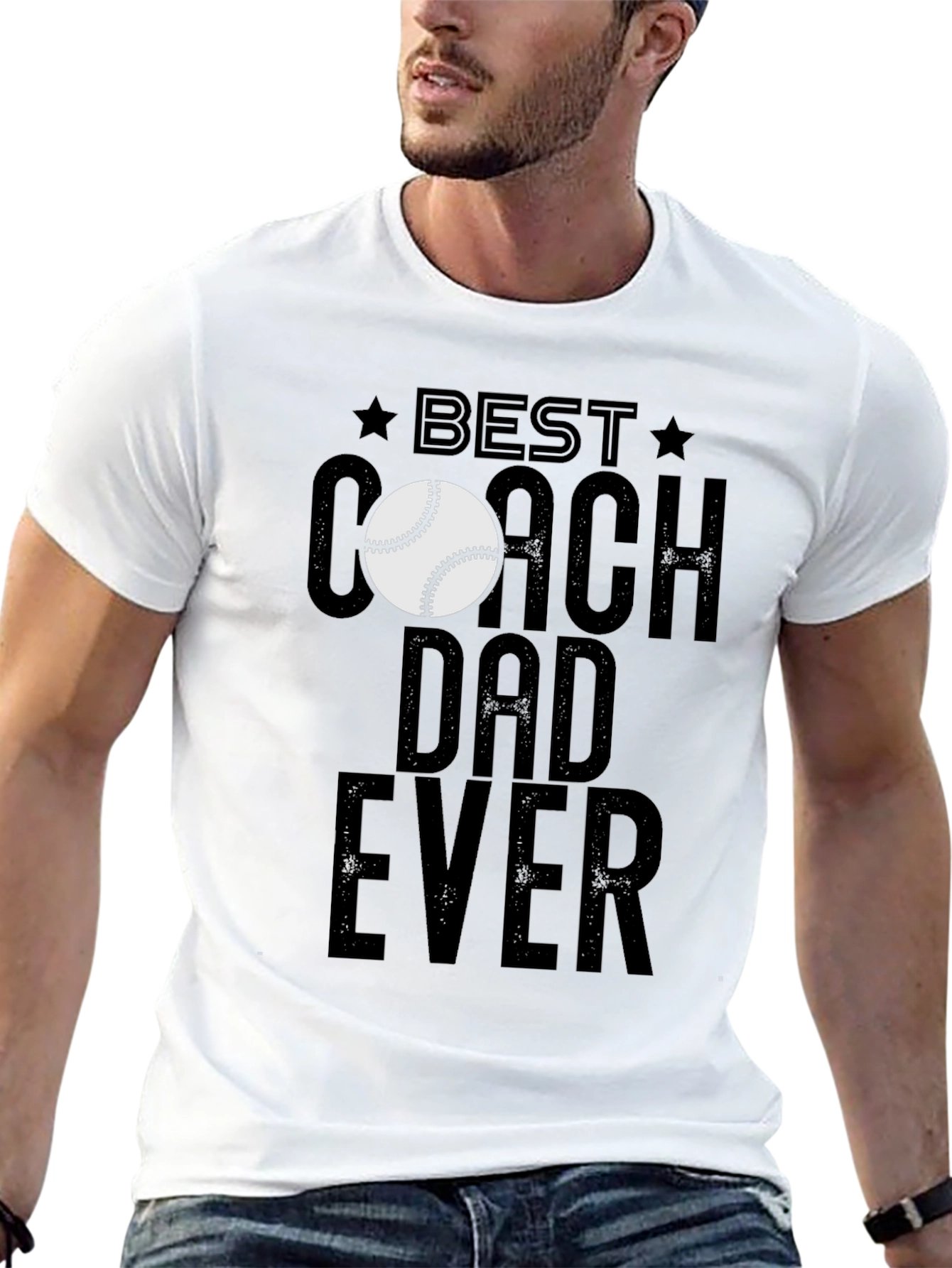 Best Coach Dad Ever T-Shirt Baseball Lover Fathers Day