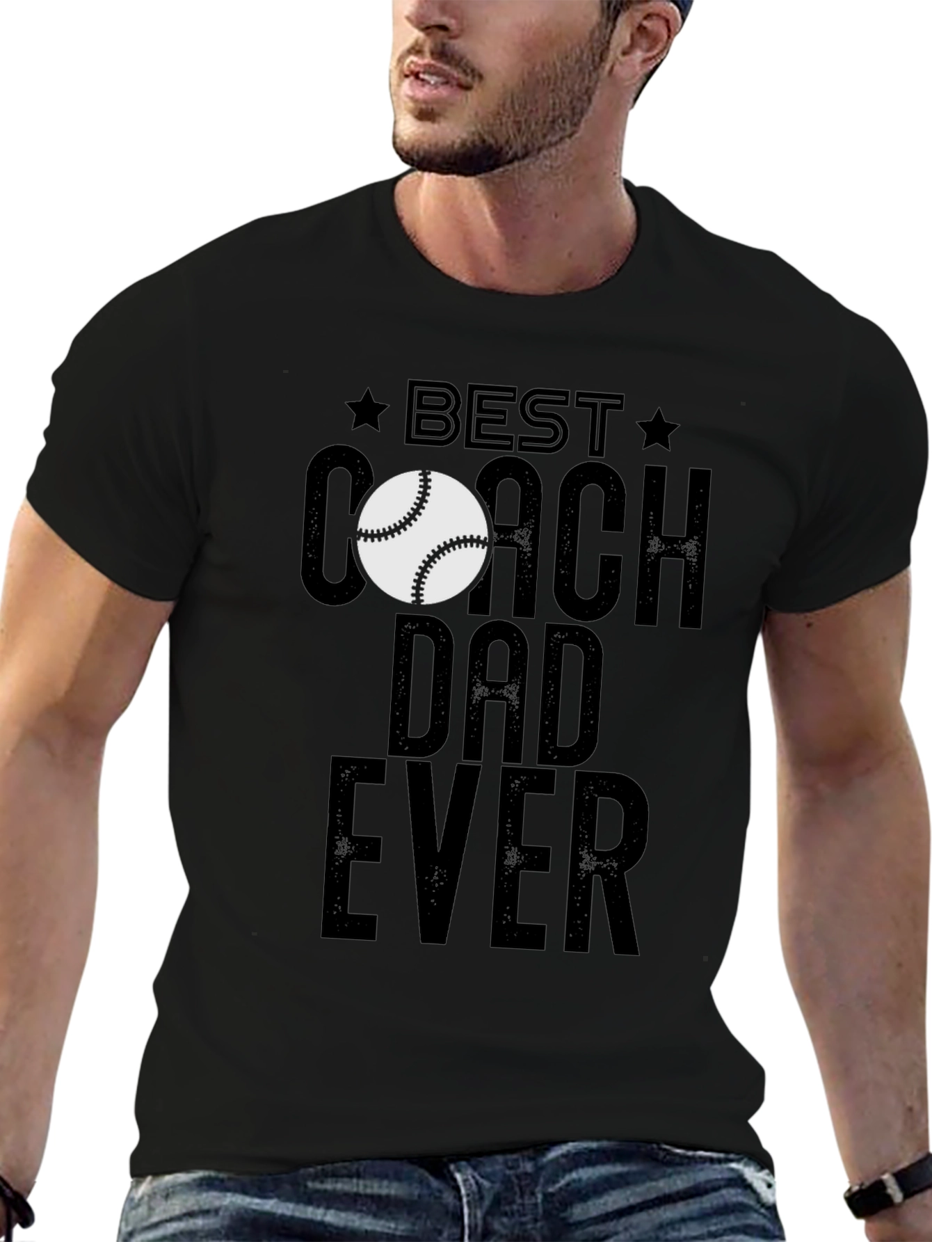 Best Coach Dad Ever T-Shirt Baseball Lover Fathers Day