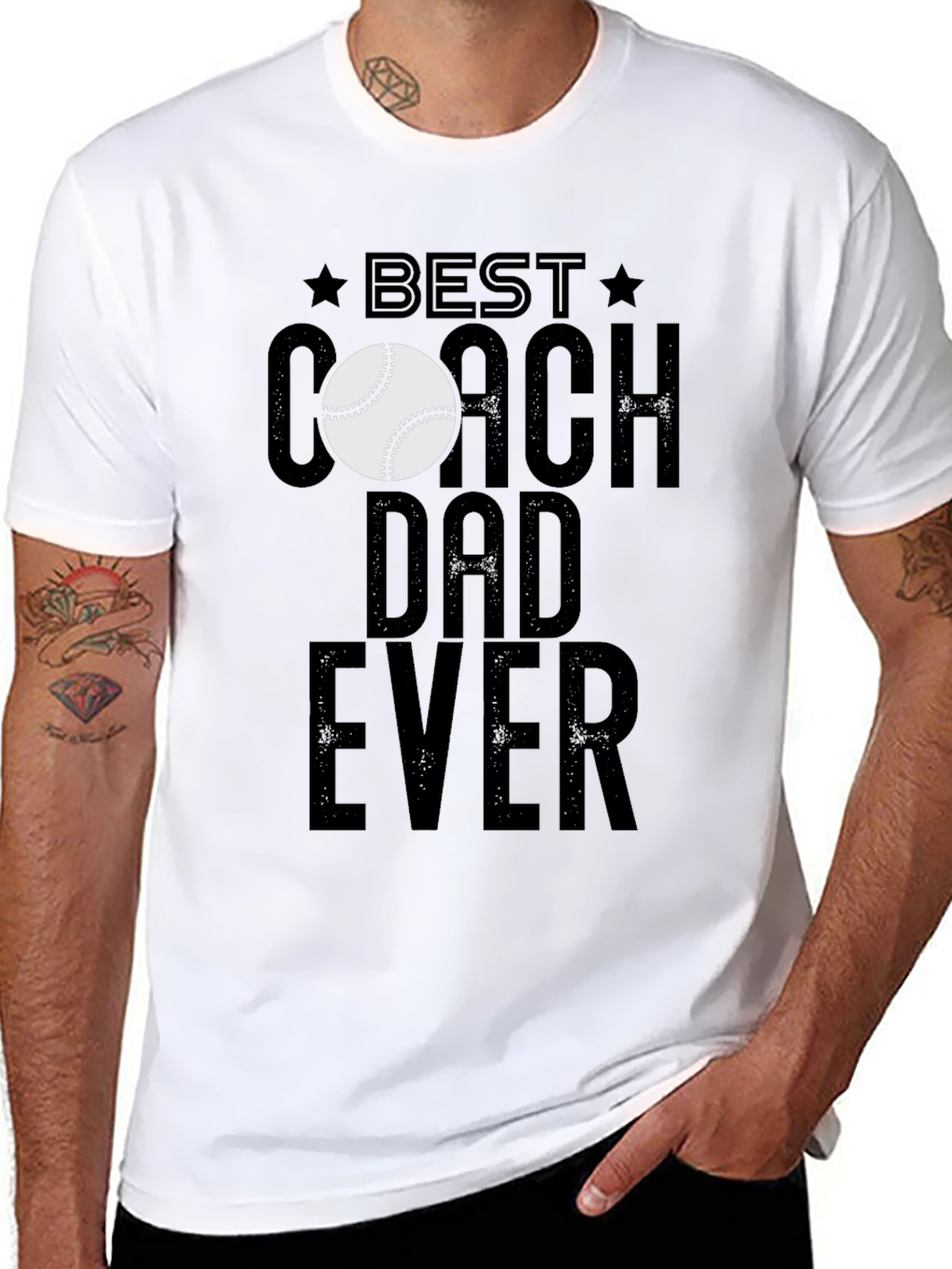 Best Coach Dad Ever T-Shirt Baseball Lover Fathers Day