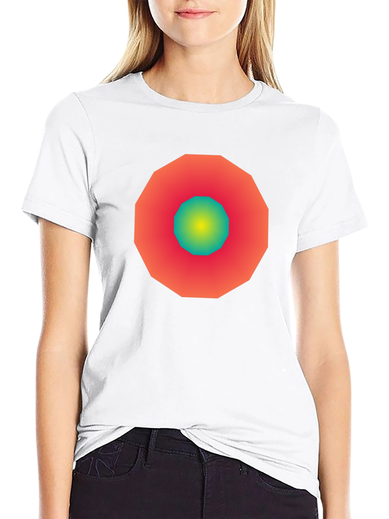 Geometric Gradient Tee - Modern Graphic Design Shirt
