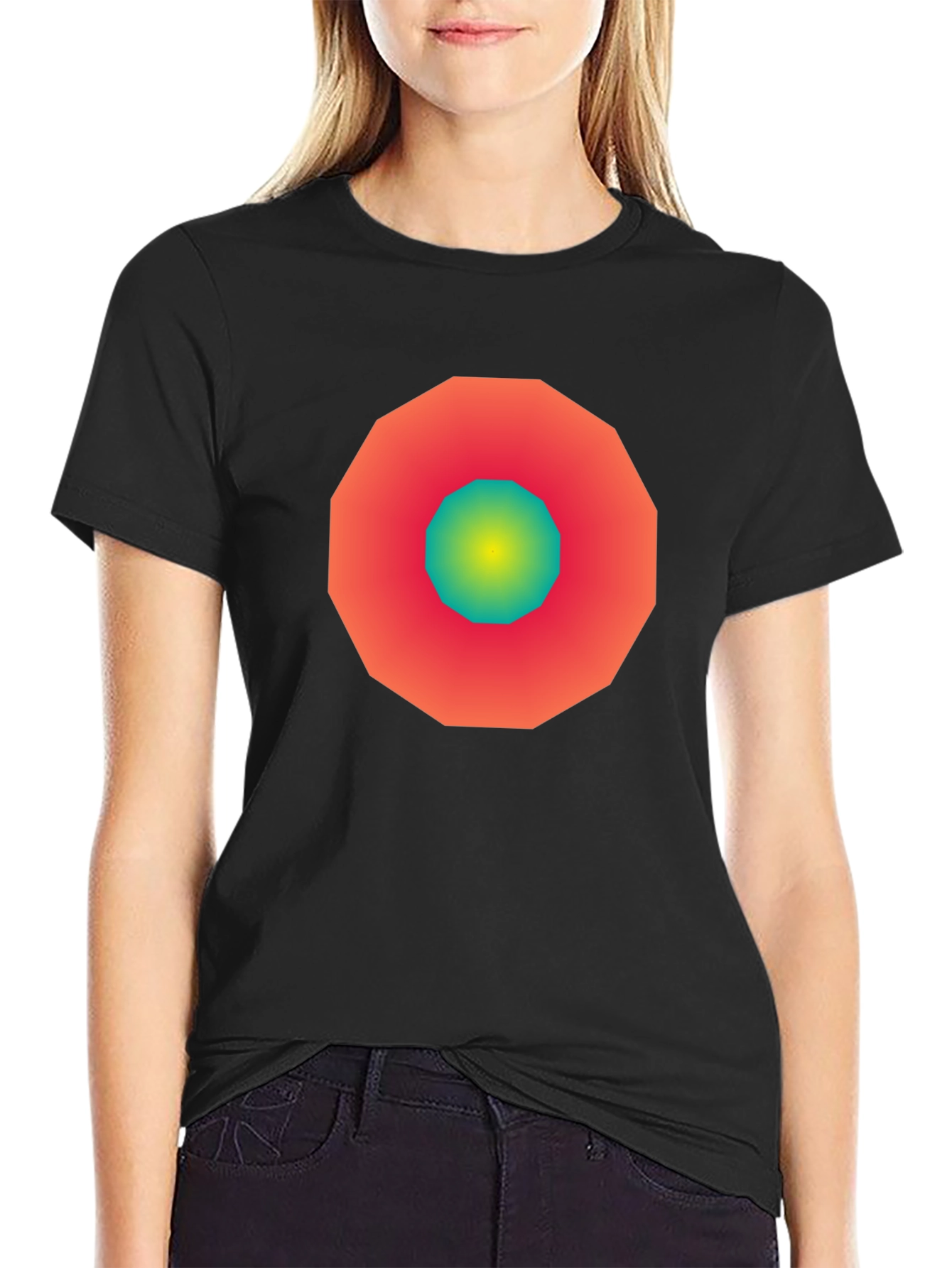 Geometric Gradient Tee - Modern Graphic Design Shirt