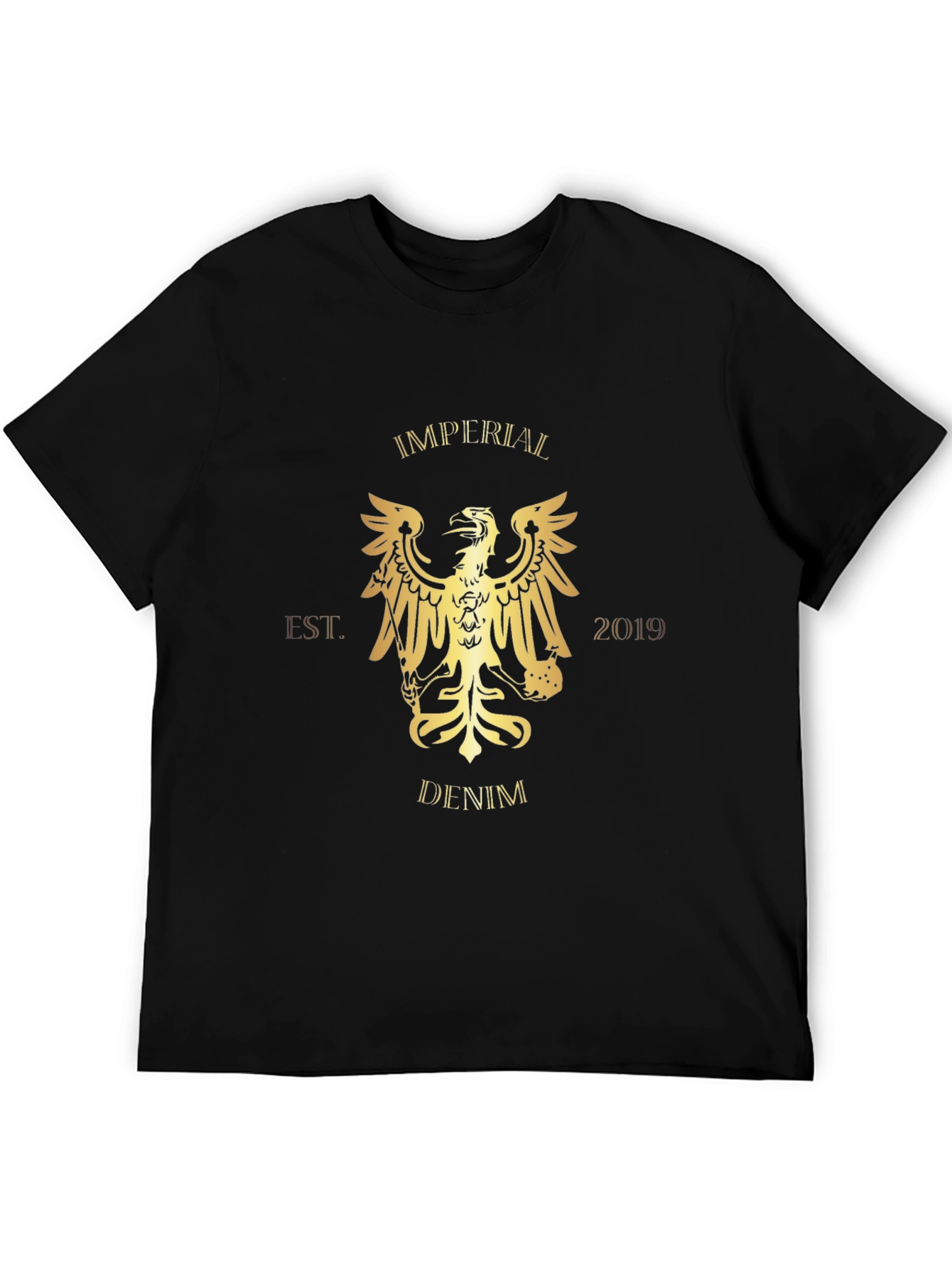 Imperial Denim T-Shirt - Graphic Print Black Tee