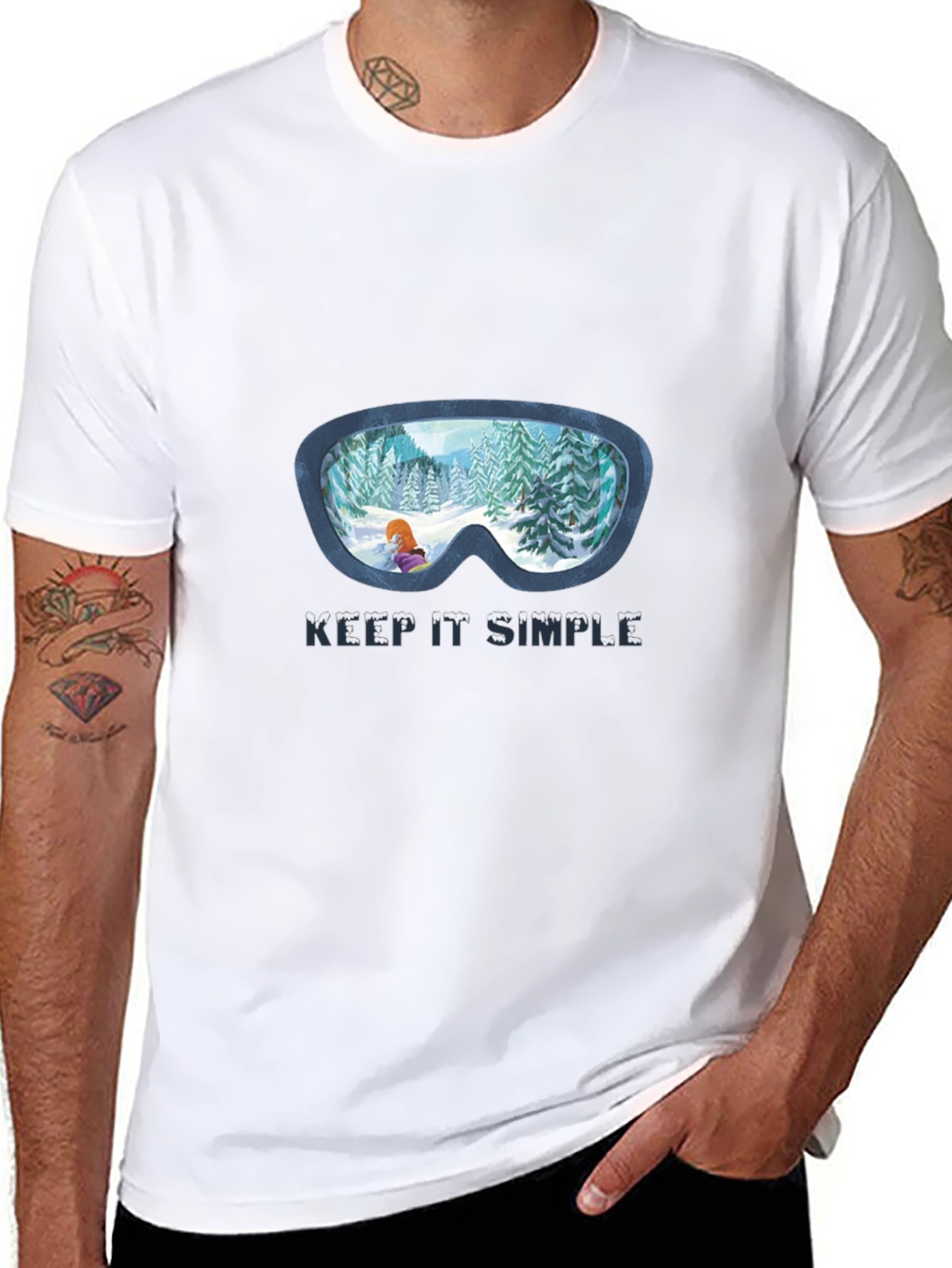 Keep It Simple Winter Ski Goggles T-Shirt
