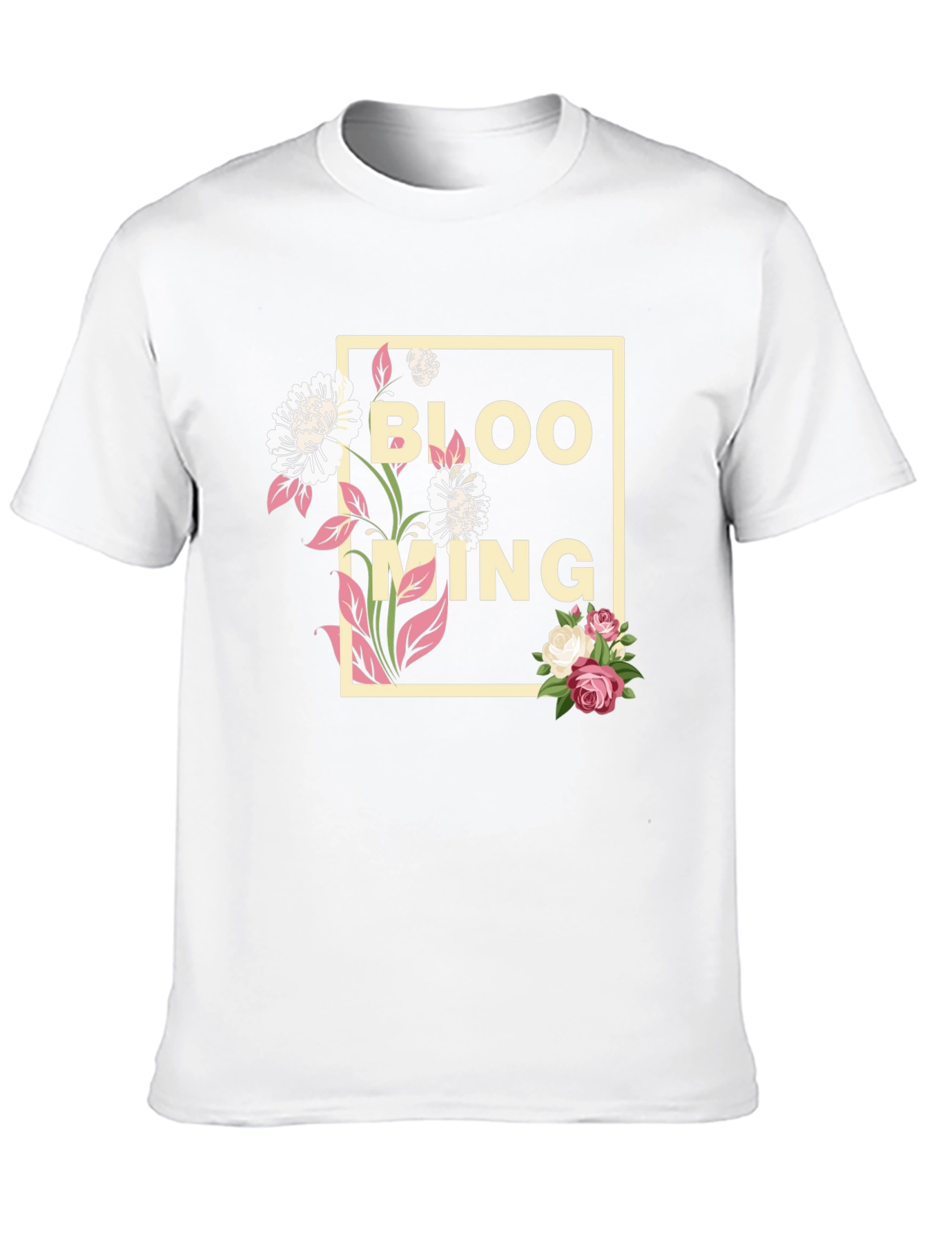 Blooming Graphic Tee - Trendy Floral Design