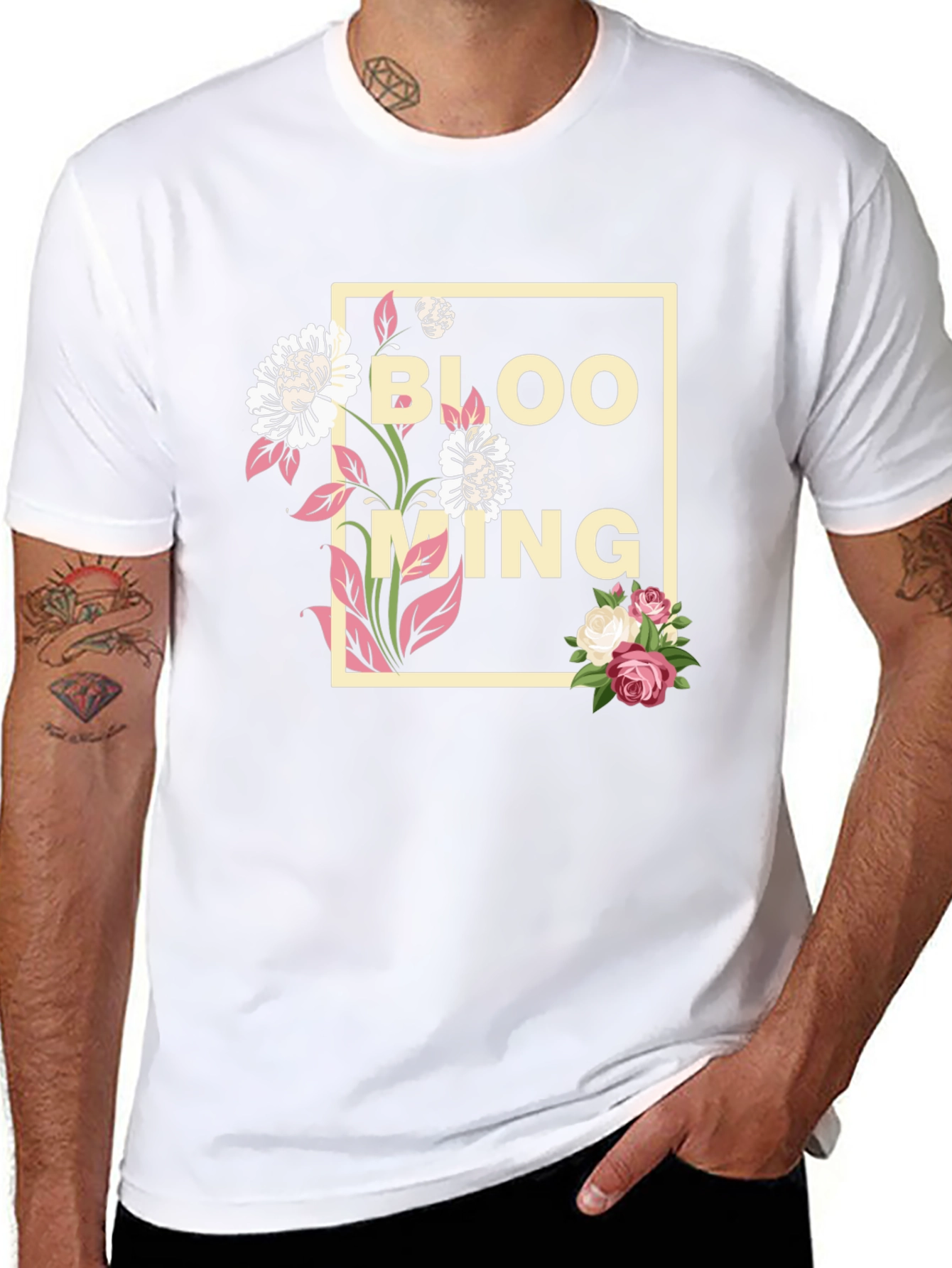 Blooming Graphic Tee - Trendy Floral Design