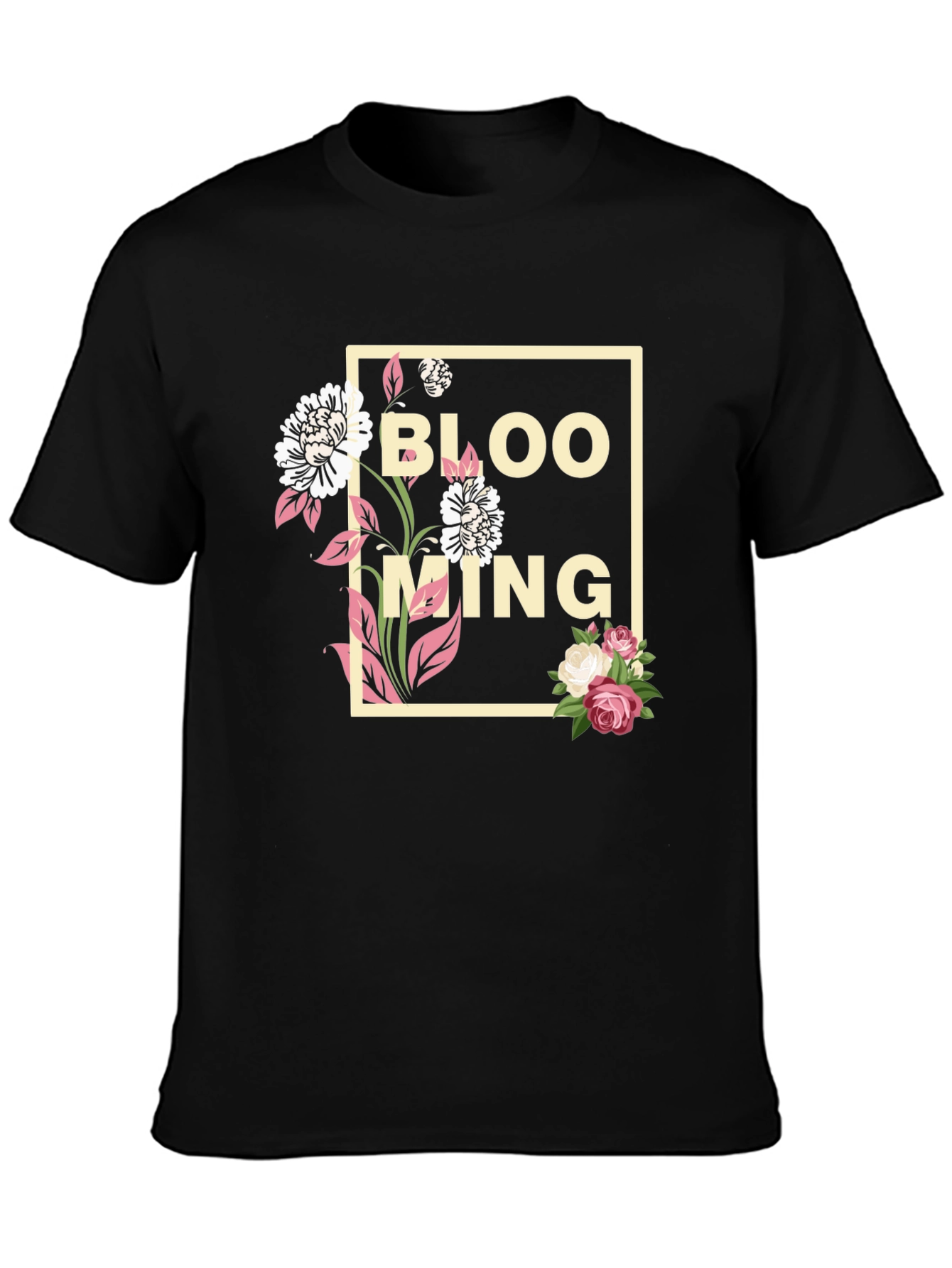 Blooming Graphic Tee - Trendy Floral Design