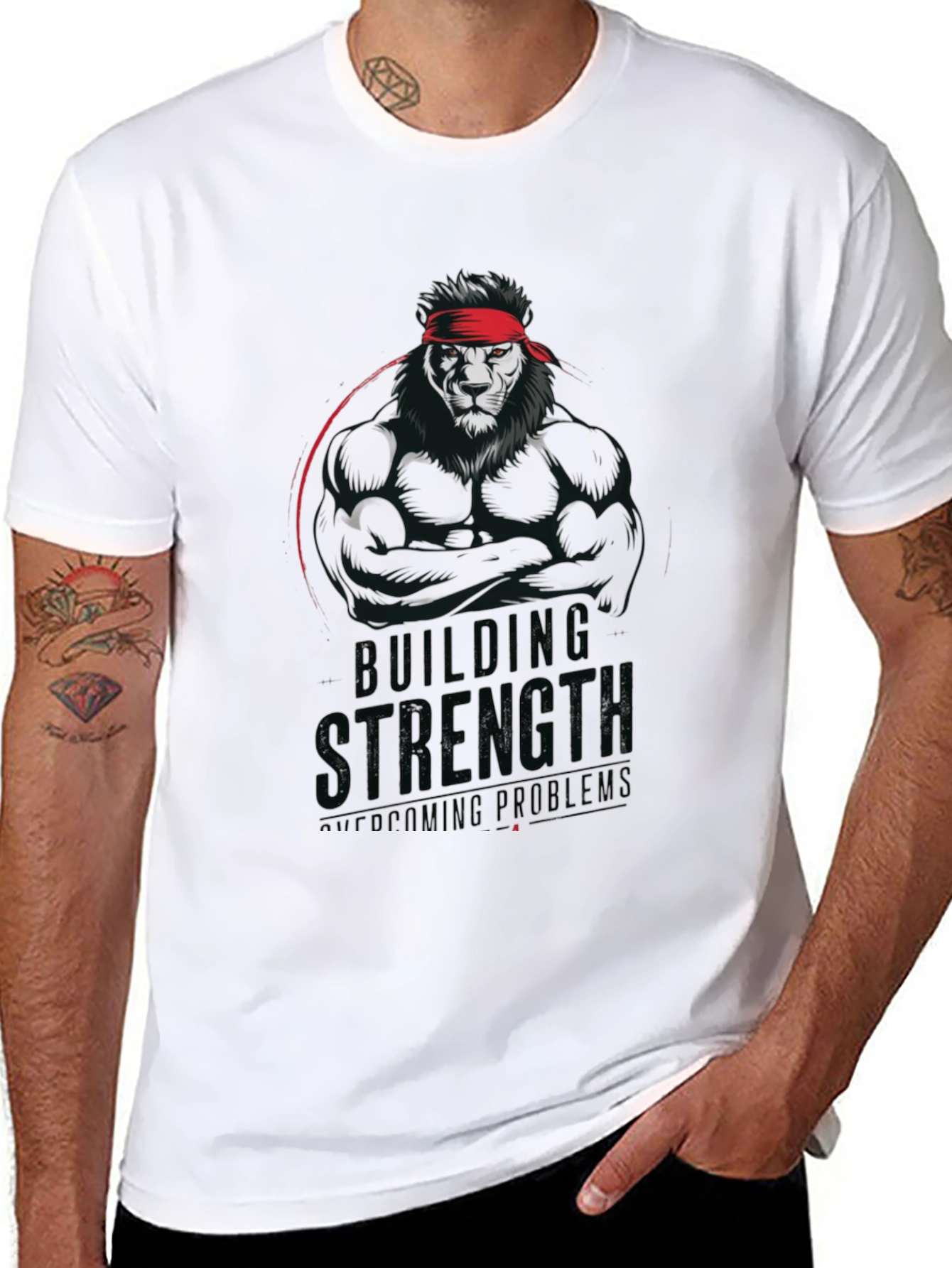 Lion Strength T-Shirt - Building Strength Overcoming Problems