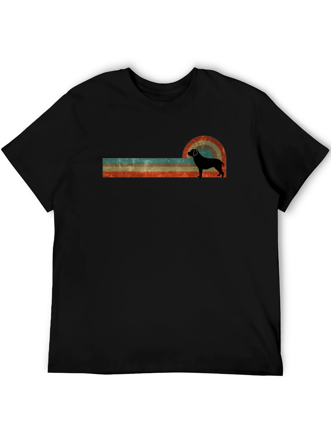 Retro Dog Graphic T-Shirt - Black