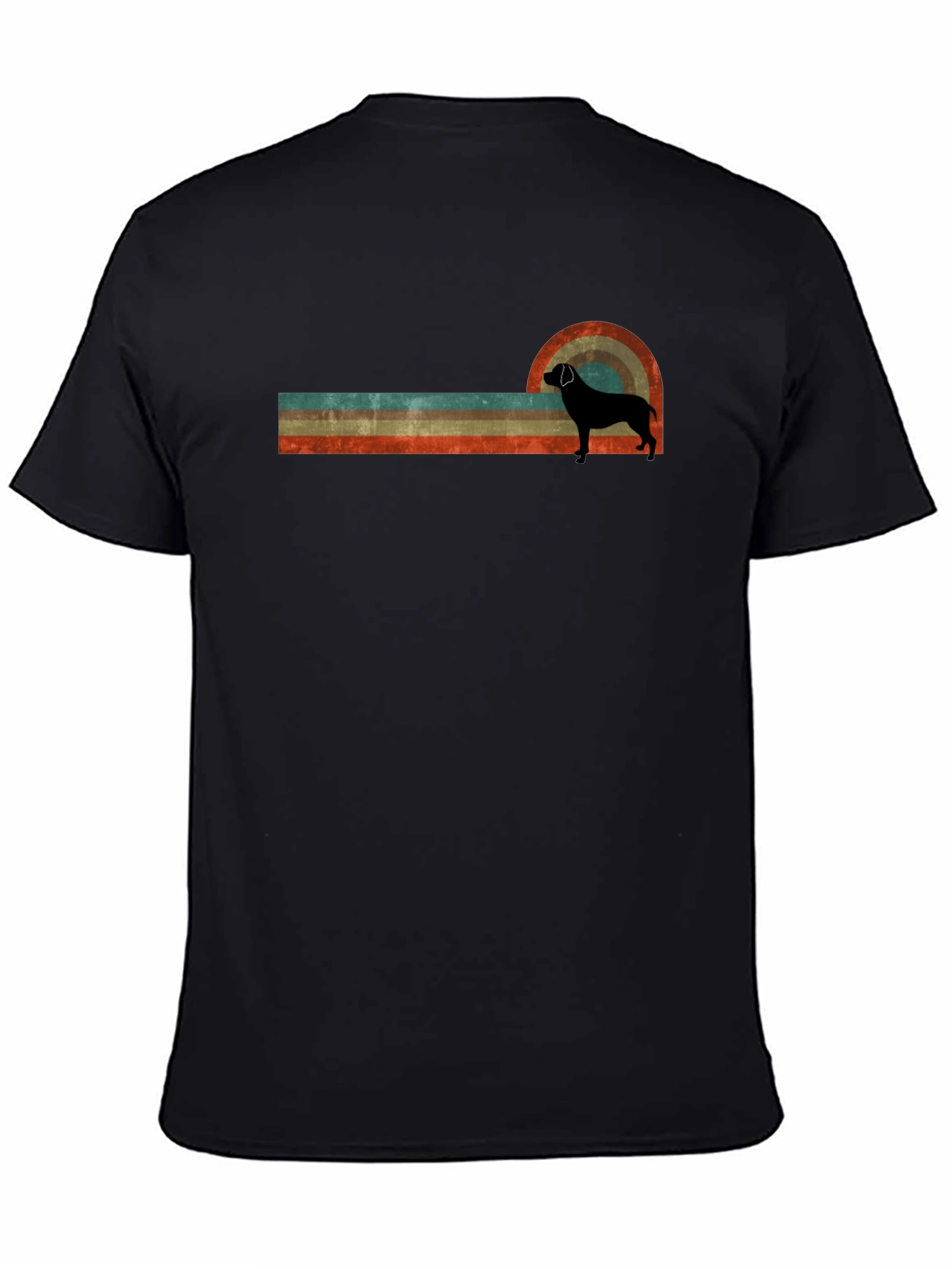 Retro Dog Graphic T-Shirt - Black