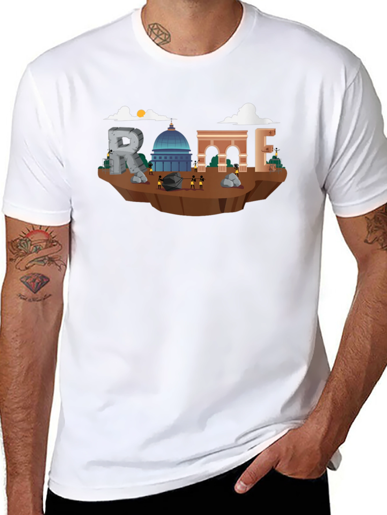 Rome Landmark Illustration T-Shirt