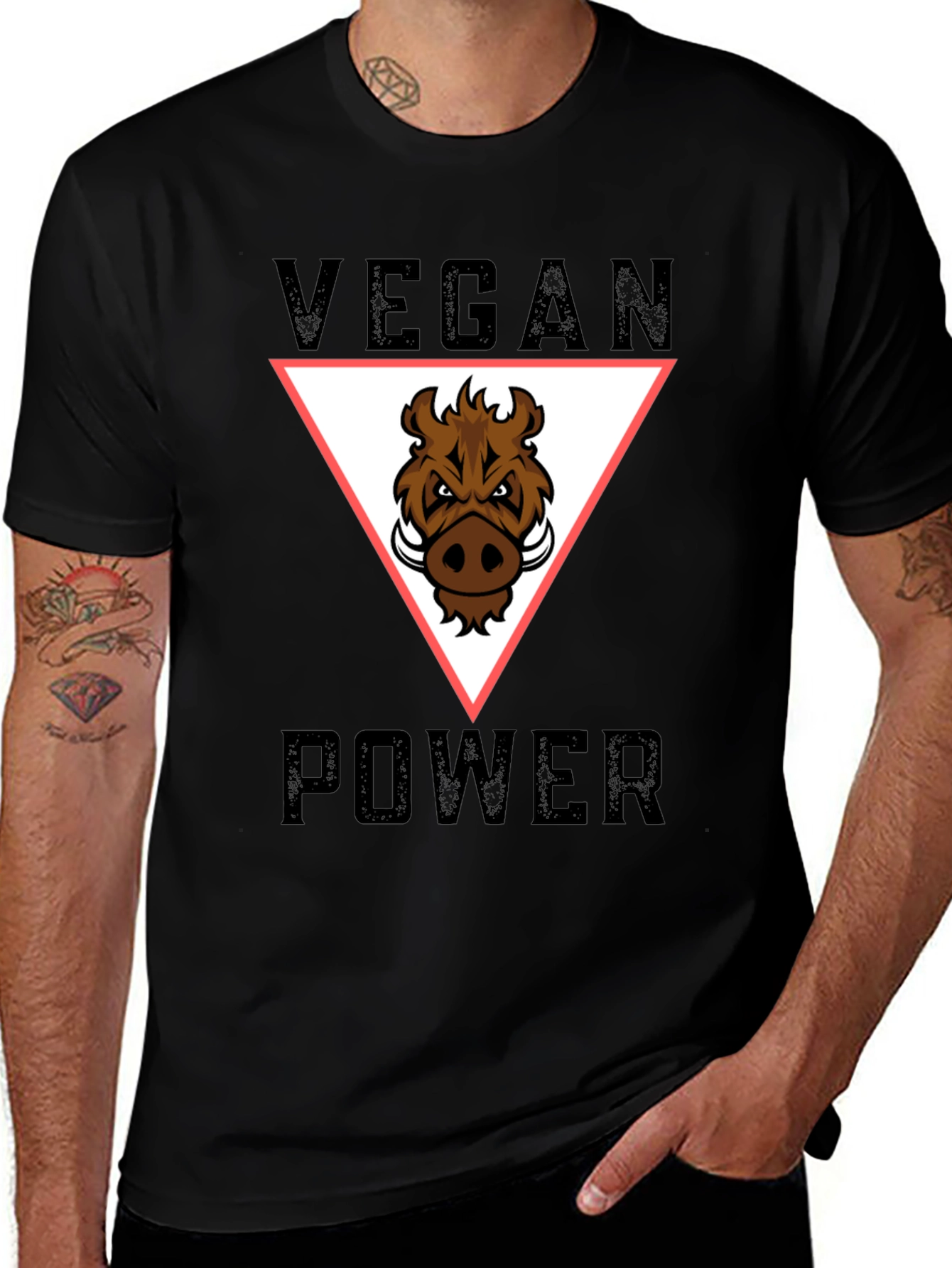 Vegan Power T-Shirt - Boar Graphic Tee