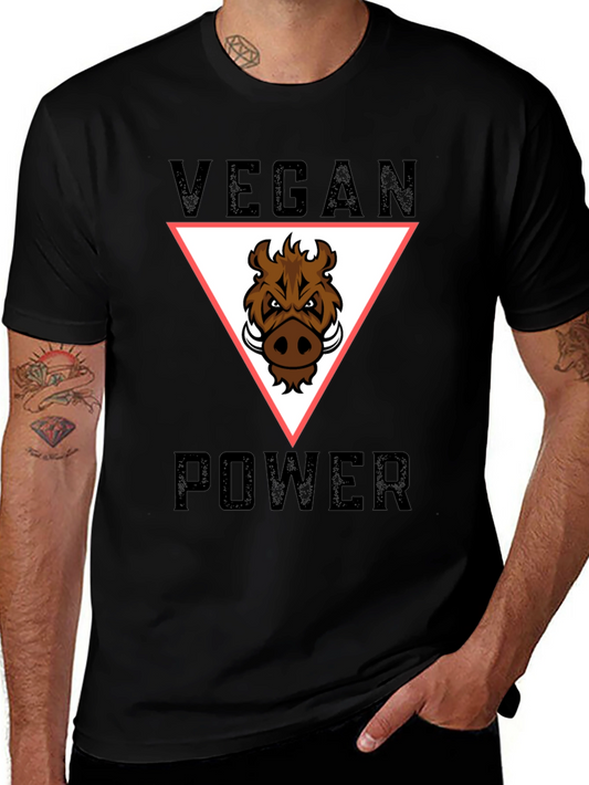 Vegan Power T-Shirt - Boar Graphic Tee
