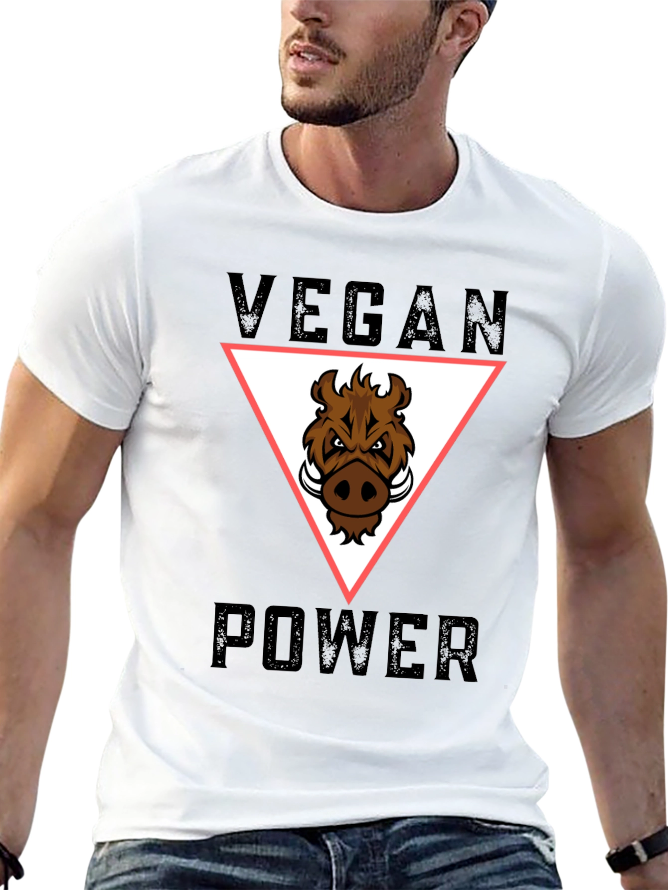Vegan Power T-Shirt - Boar Graphic Tee