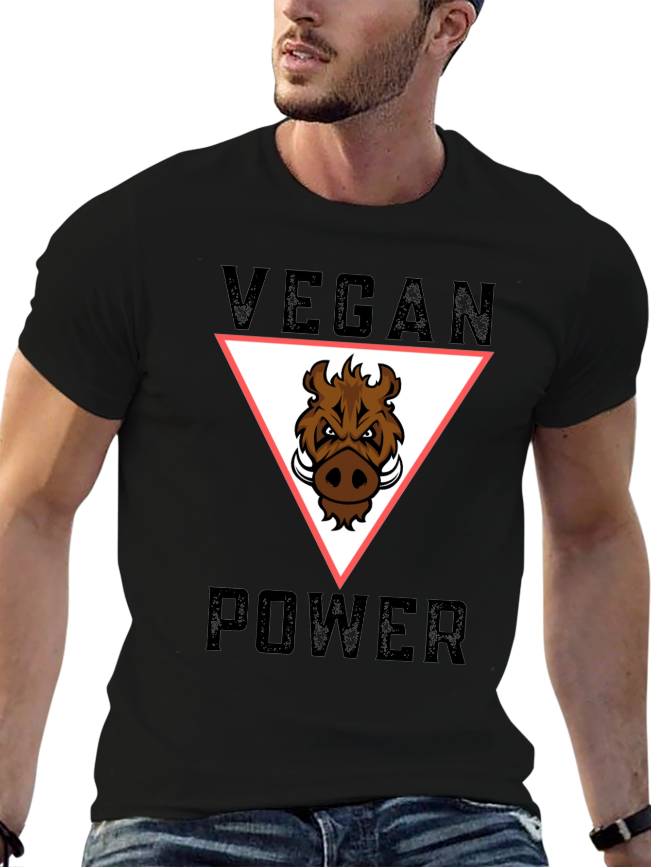 Vegan Power T-Shirt - Boar Graphic Tee