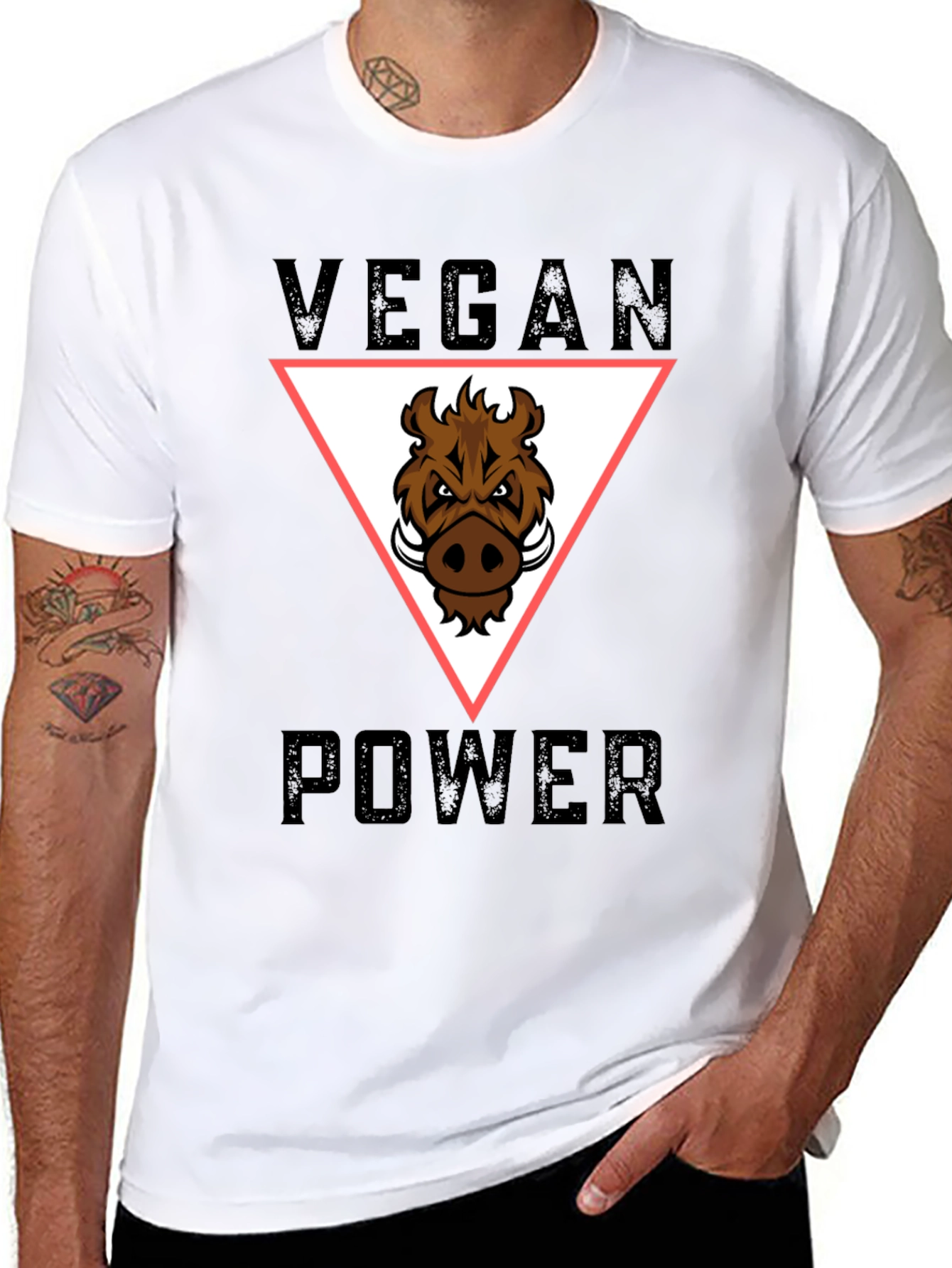 Vegan Power T-Shirt - Boar Graphic Tee