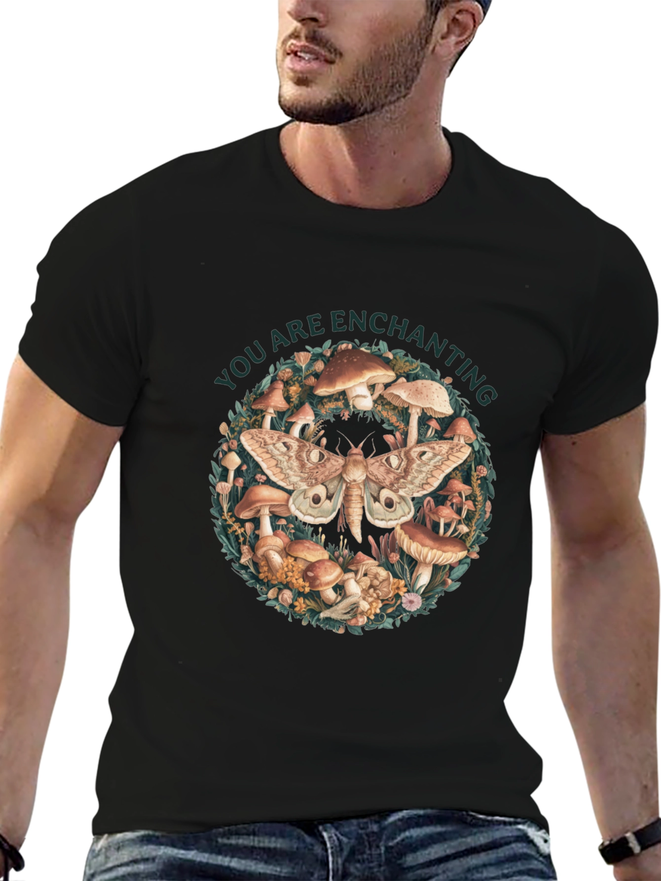 Enchanting Moth & Mushroom Graphic Tee